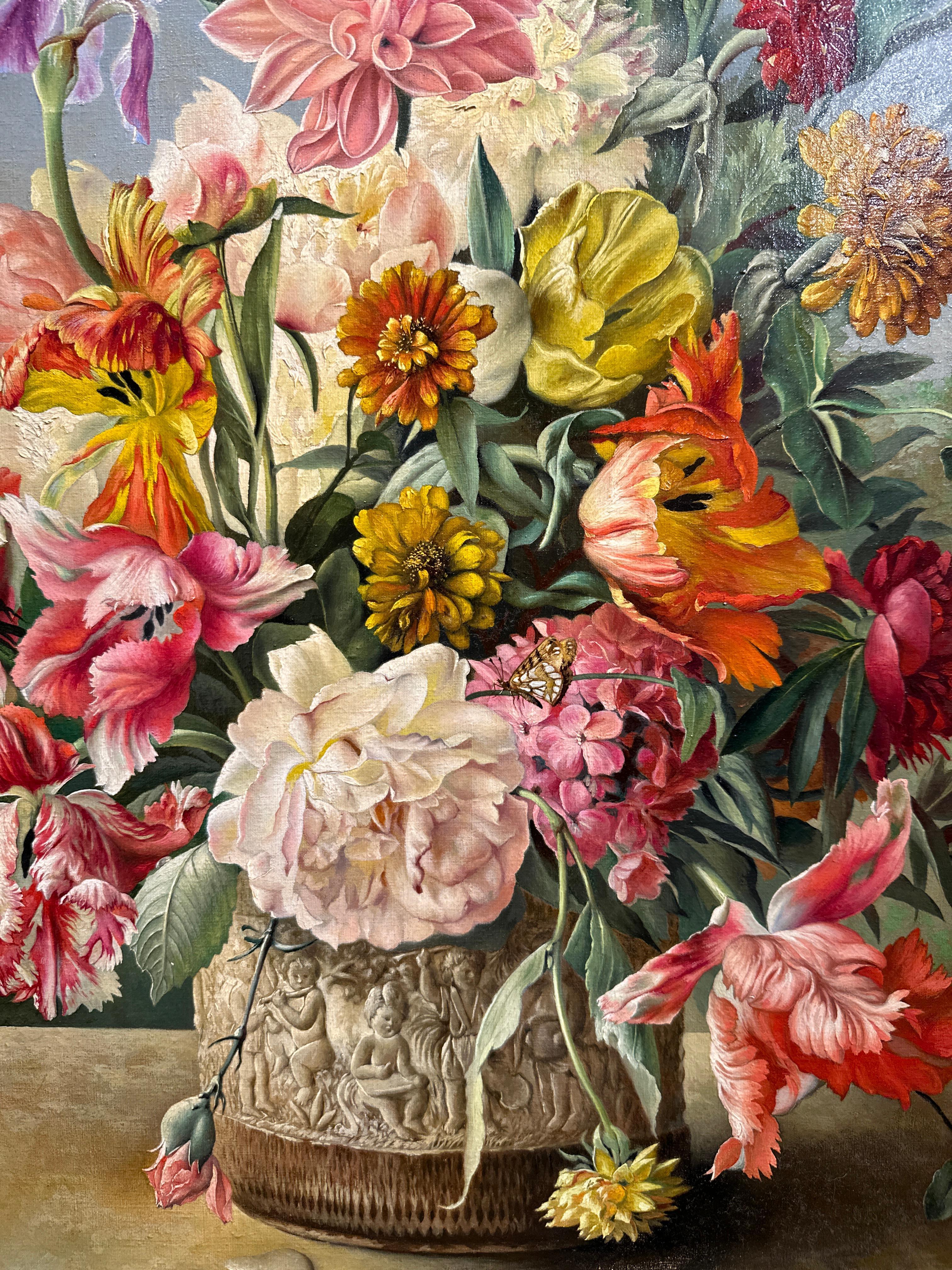 Floral Still Life in Cameo Pot
Franz Leitgeb (Austrian, 1911-1997)
Signed Lower Right
33 x 27 inches
40.5 x 34.5 inches

