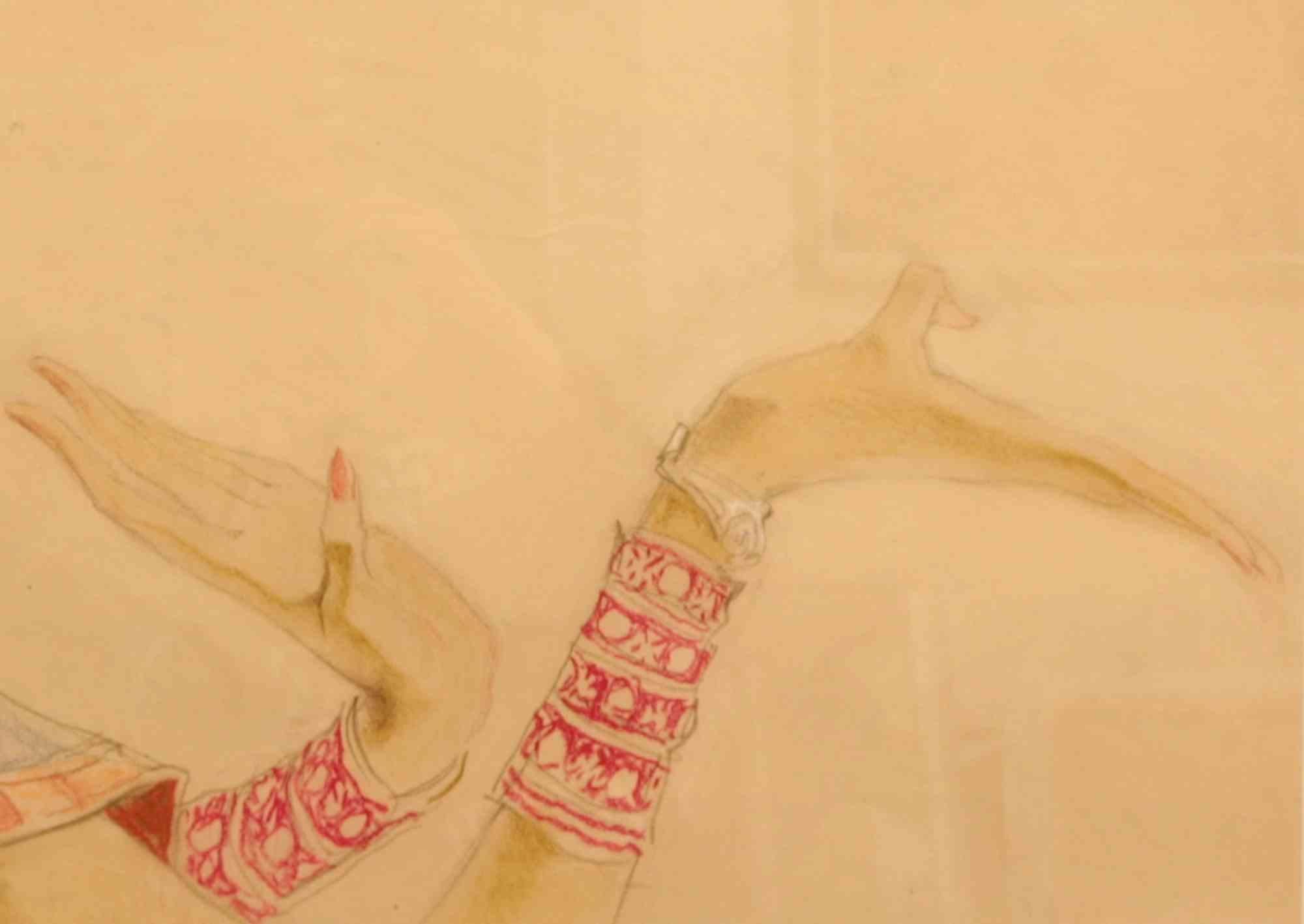 Madame Ito, Ballerina Siamese - techniques mixtes de Franz Lenhart - 1937 en vente 2