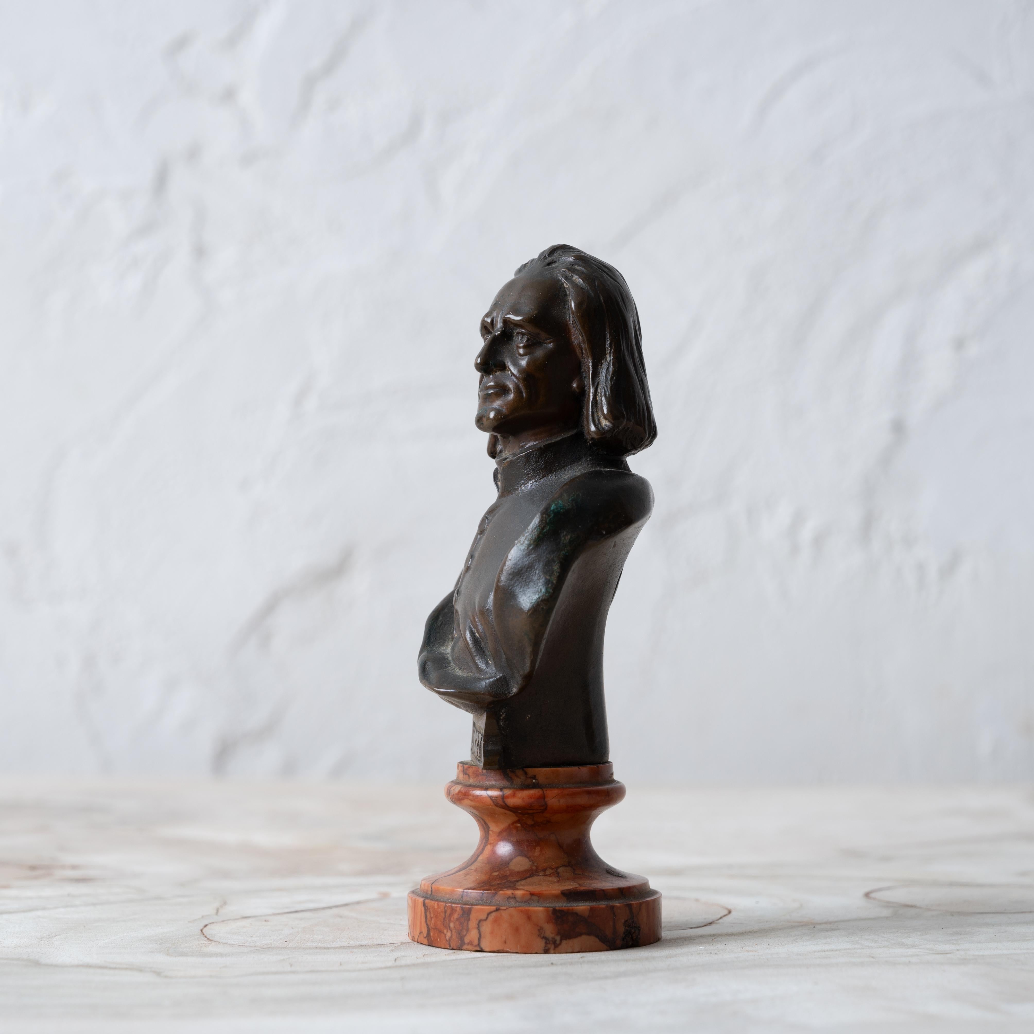 Fine XIX secolo Busto di bronzo di Franz Liszt, J. Kalmar, Austria in vendita