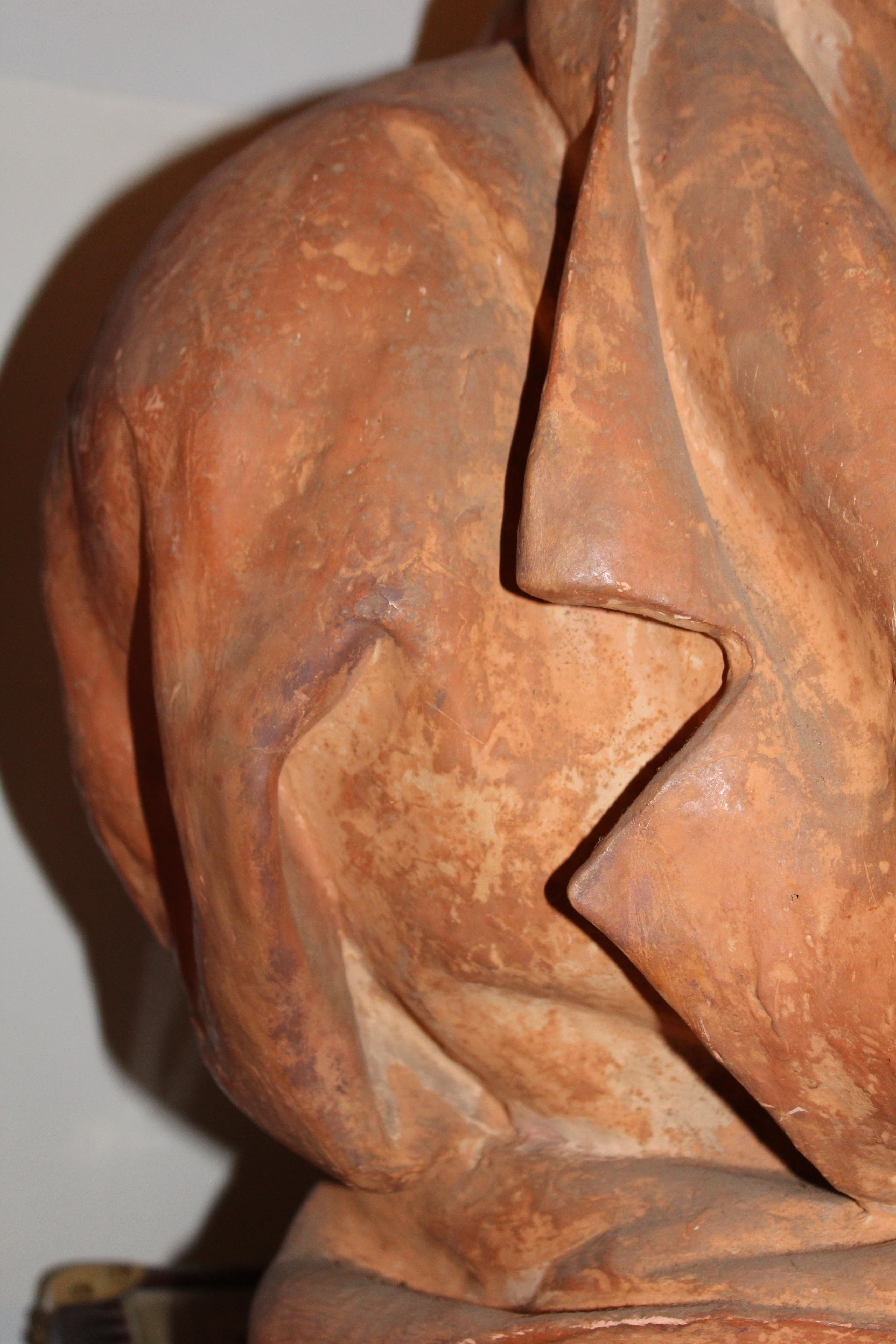 Franz Liszt Terracotta Bust by Lucian Pallez, circa 1900 For Sale 3