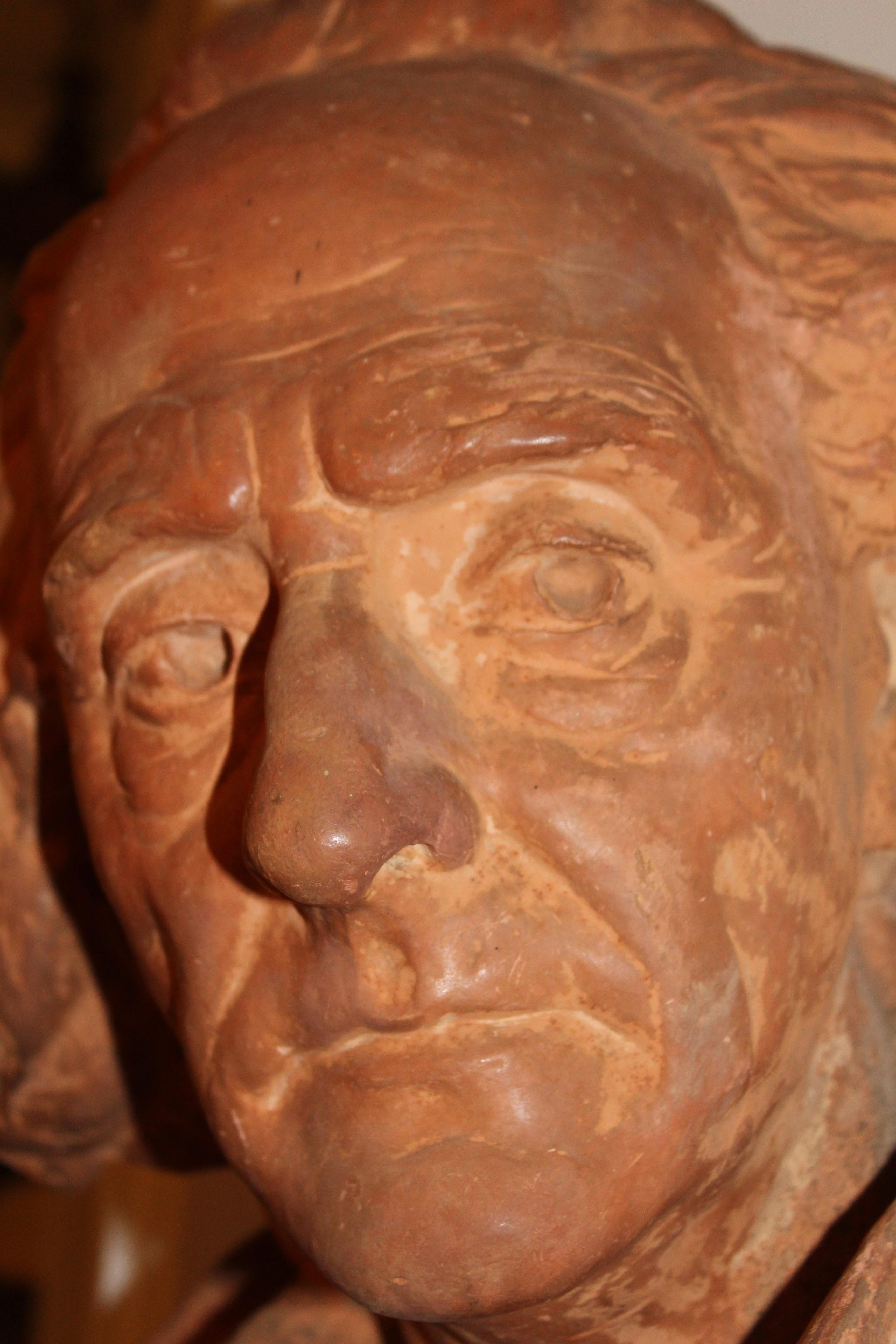 French Franz Liszt Terracotta Bust by Lucian Pallez, circa 1900 For Sale