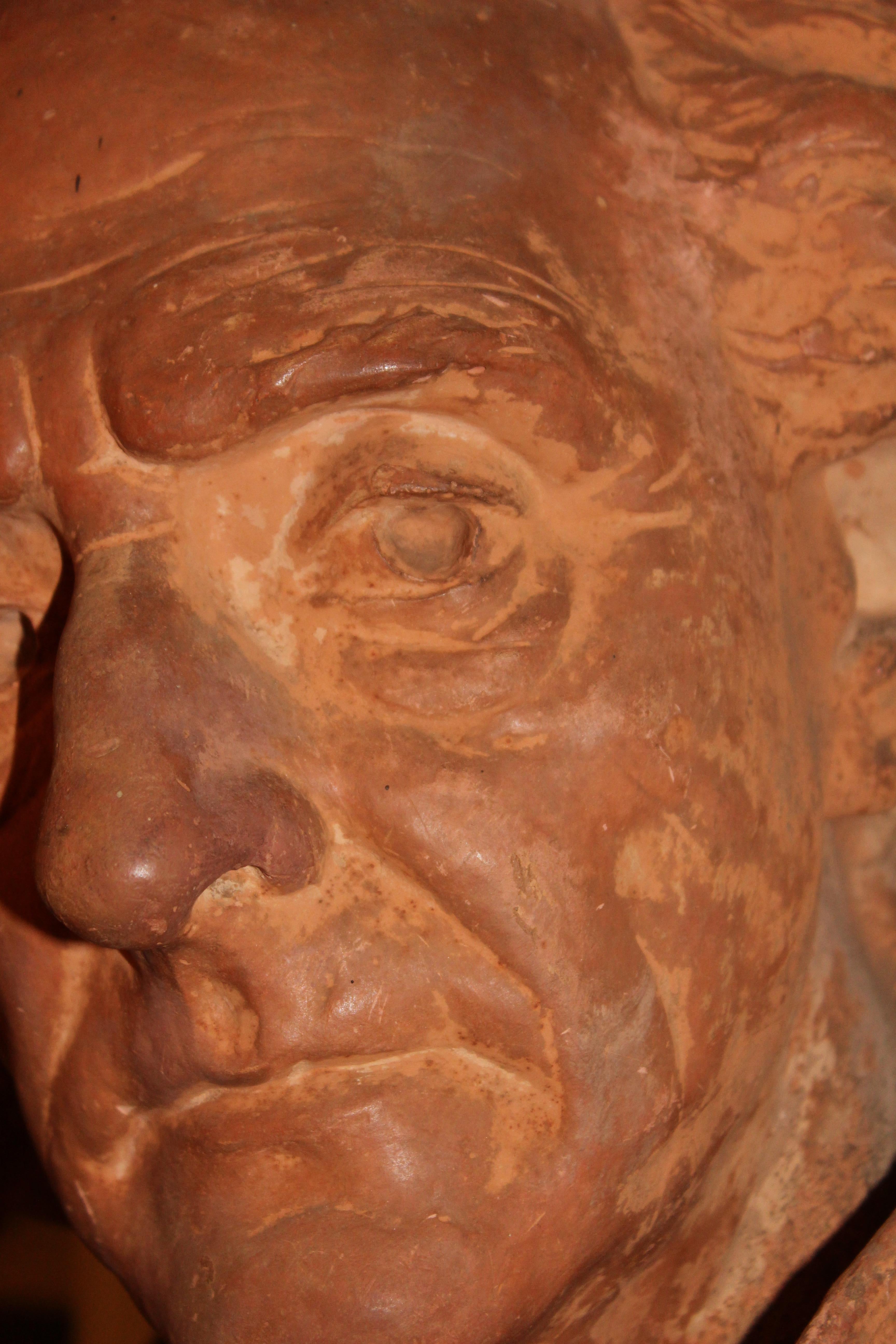 Franz Liszt Terracotta Bust by Lucian Pallez, circa 1900 In Good Condition For Sale In London, GB