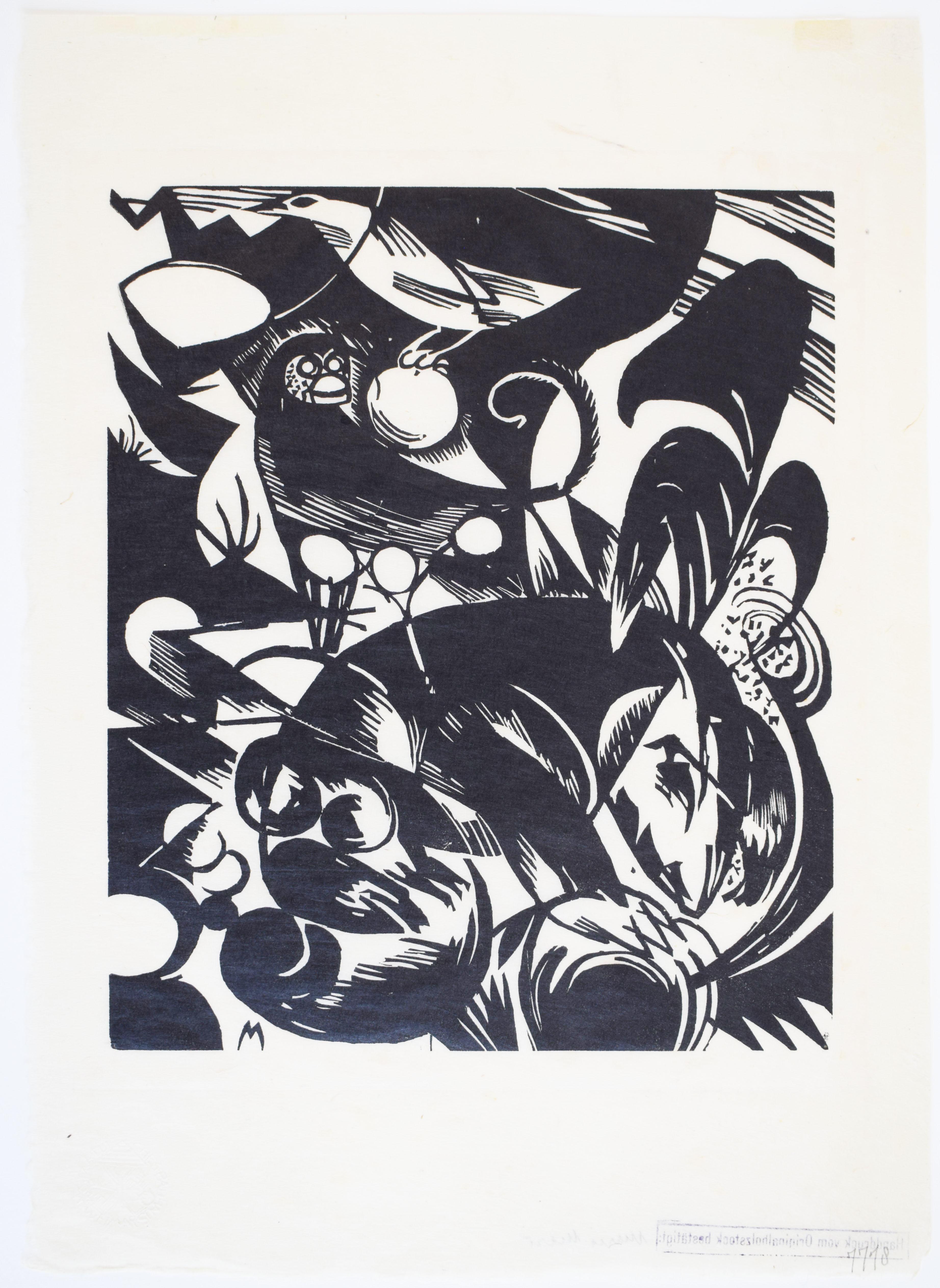 Erstellung I  Schöpfungsgeschichte I - Deutsche Expressionismus-Bibel Schöpfungstier – Print von Franz Marc