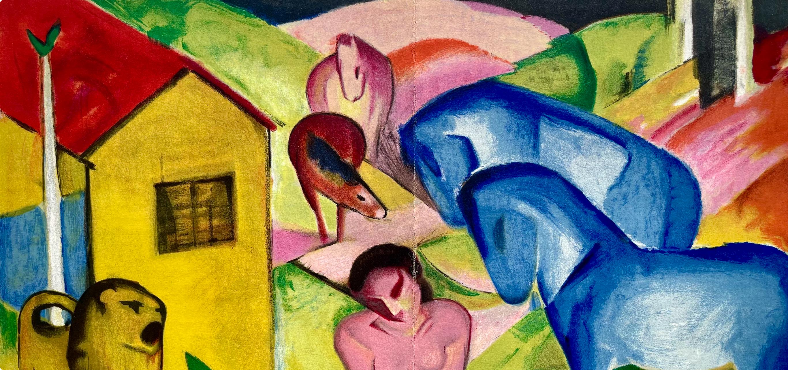 Marc, Der Traum, Derrière le miroir (after) - Brown Figurative Print by Franz Marc