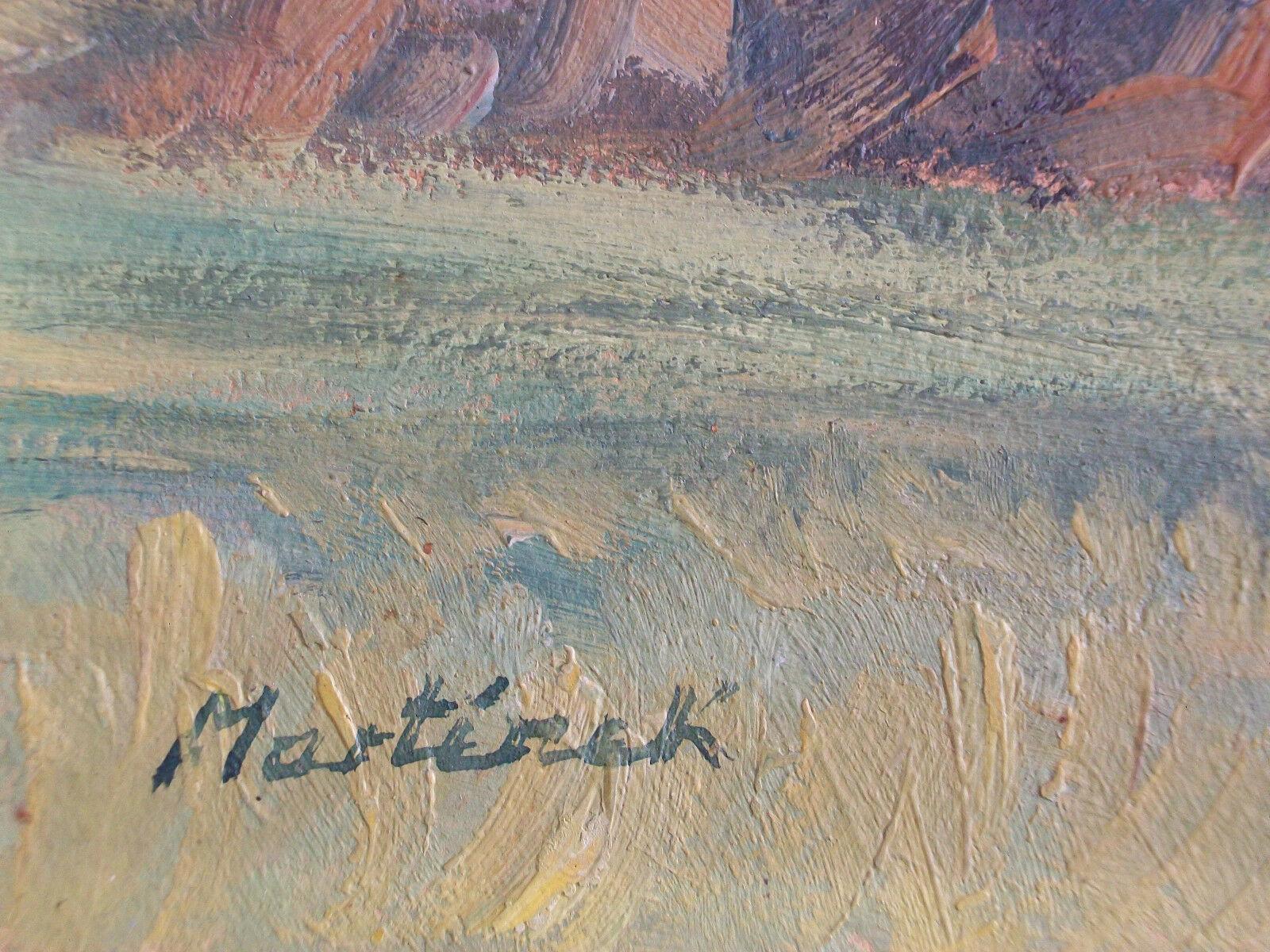 Dipinto a mano FRANZ MARTINEK - Pittura a olio su pannello - Firmata - Austria - Inizio XX secolo in vendita