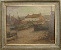 Franz Müller Gossen (German 1871-1946) Sennen Cove Cornwall England Oil Painting