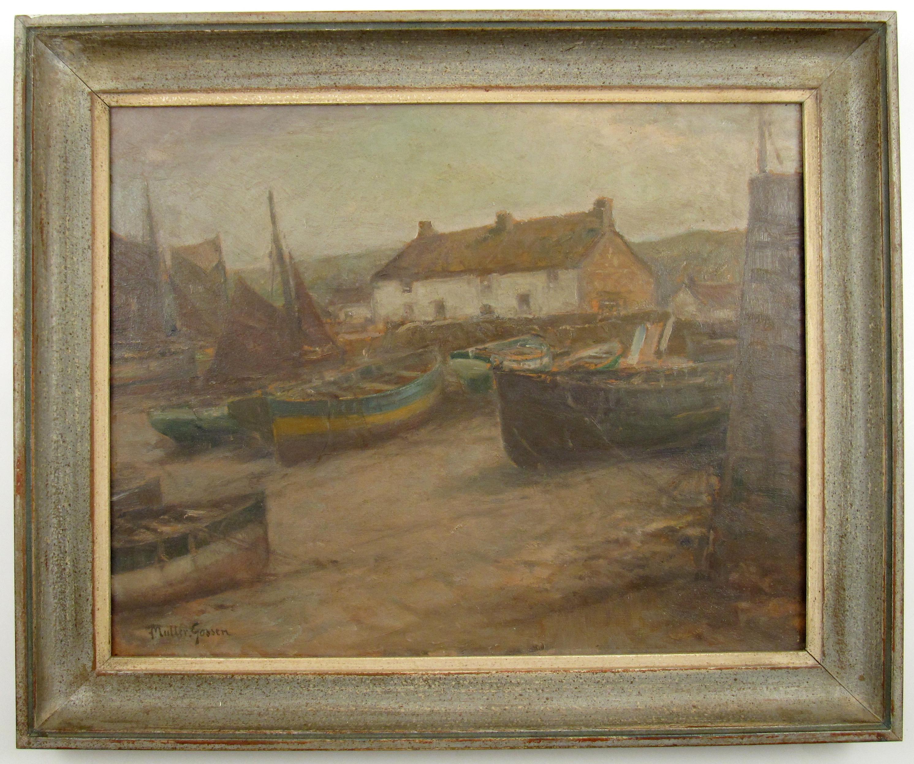 Franz Müller Gossen (German 1871-1946) - Sennen Cove in Cornwall, England - Painting by Franz Müller-Gossen
