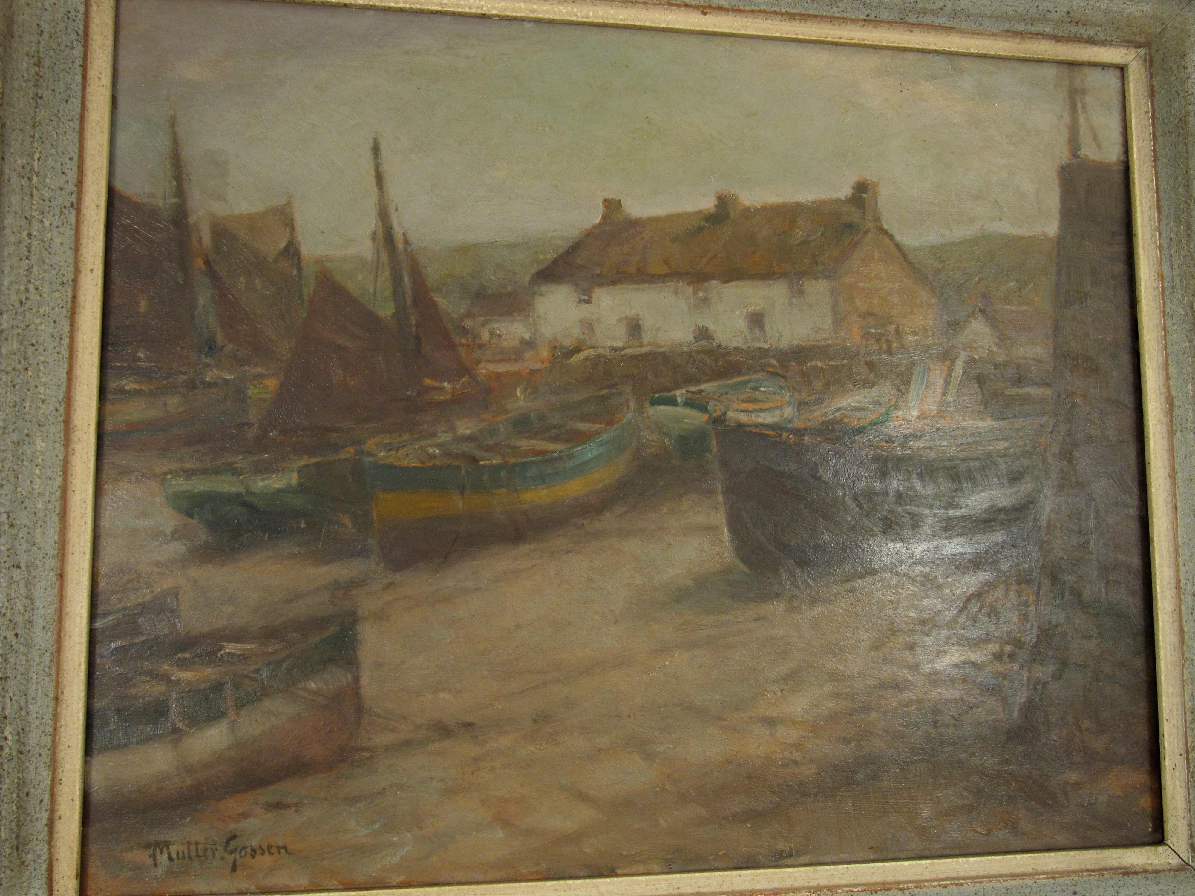 Franz Müller Gossen (German 1871-1946) - Sennen Cove in Cornwall, England - English School Painting by Franz Müller-Gossen