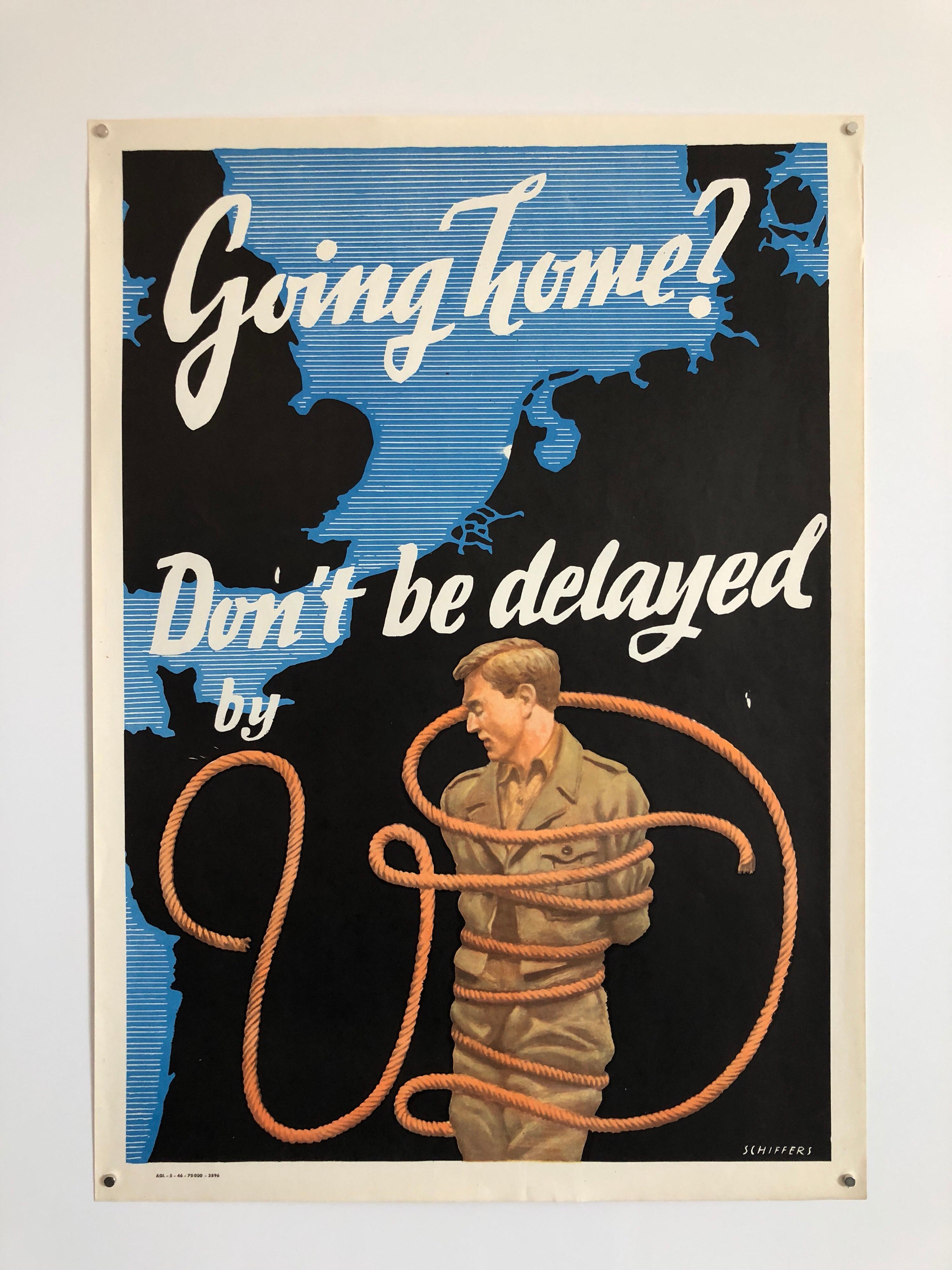 Original Vintage Color World War II Propaganda-Poster, Offset-Lithographie, Soldat, Offset, Vintage – Print von Franz Oswald Schiffers