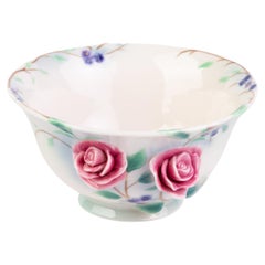 Vintage Franz Porcelain Relief Roses Bowl for Royal Doulton
