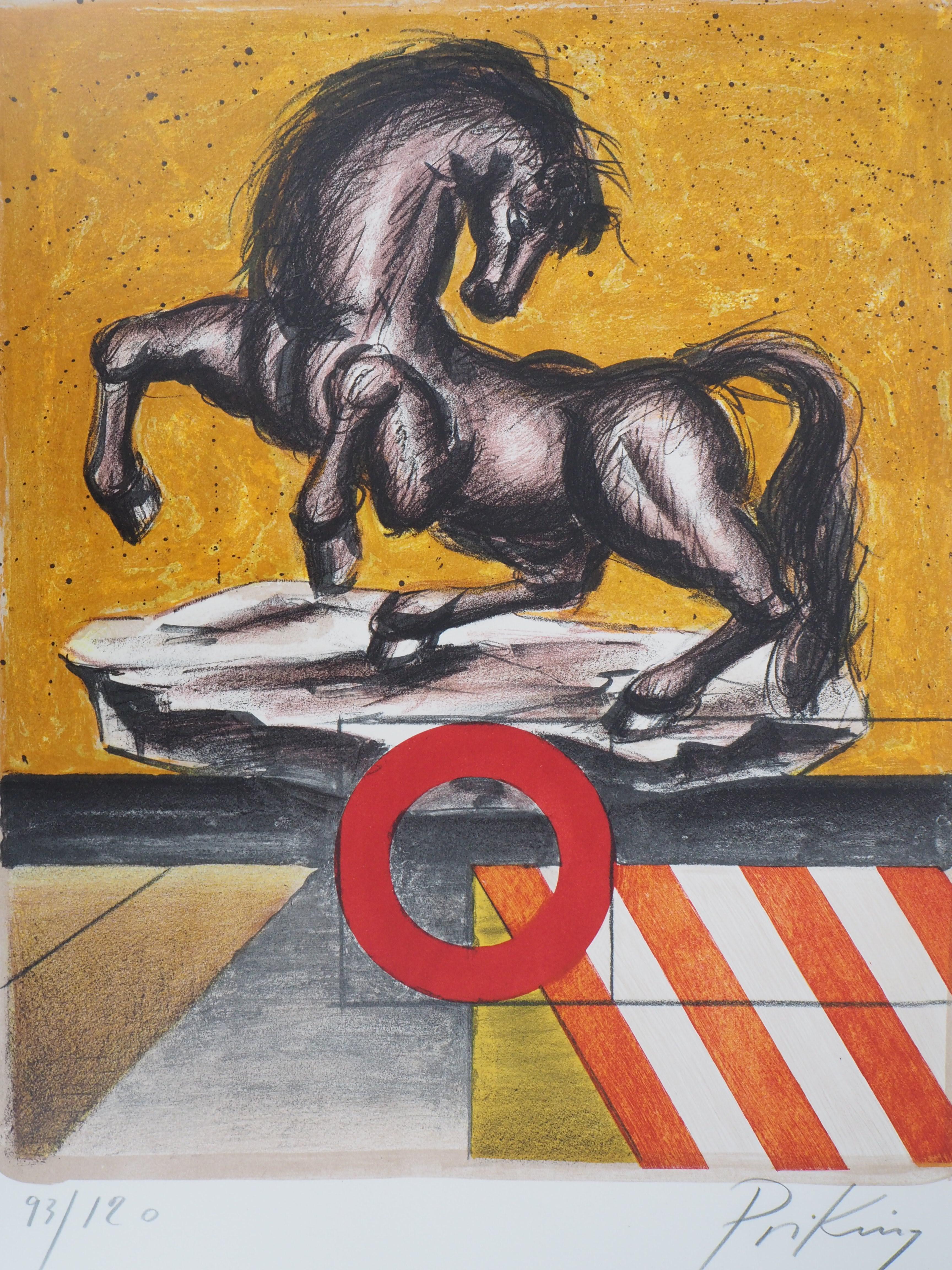 Cavallo Fantastico (Dopo la Tempesta) - Litografia originale firmata dalle mani - Print di Franz Priking