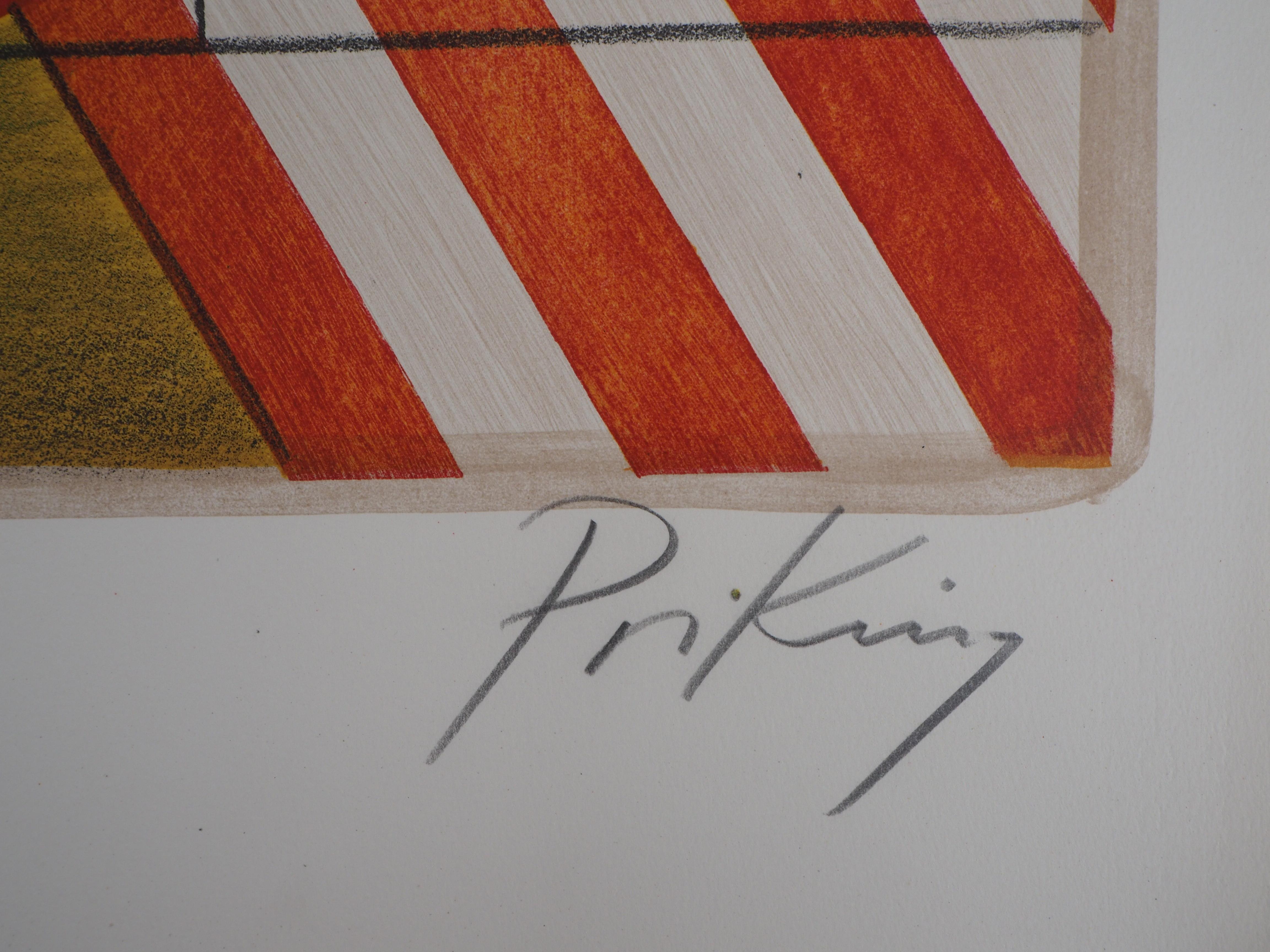 Franz Priking
Cavallo fantastico (Dopo la tempesta), 1973

Litografia originale
Firmato a matita
Numerato / 120
Su pergamena Arches 76 x 54 cm (circa 31 x 21 pollici)

Condizioni eccellenti