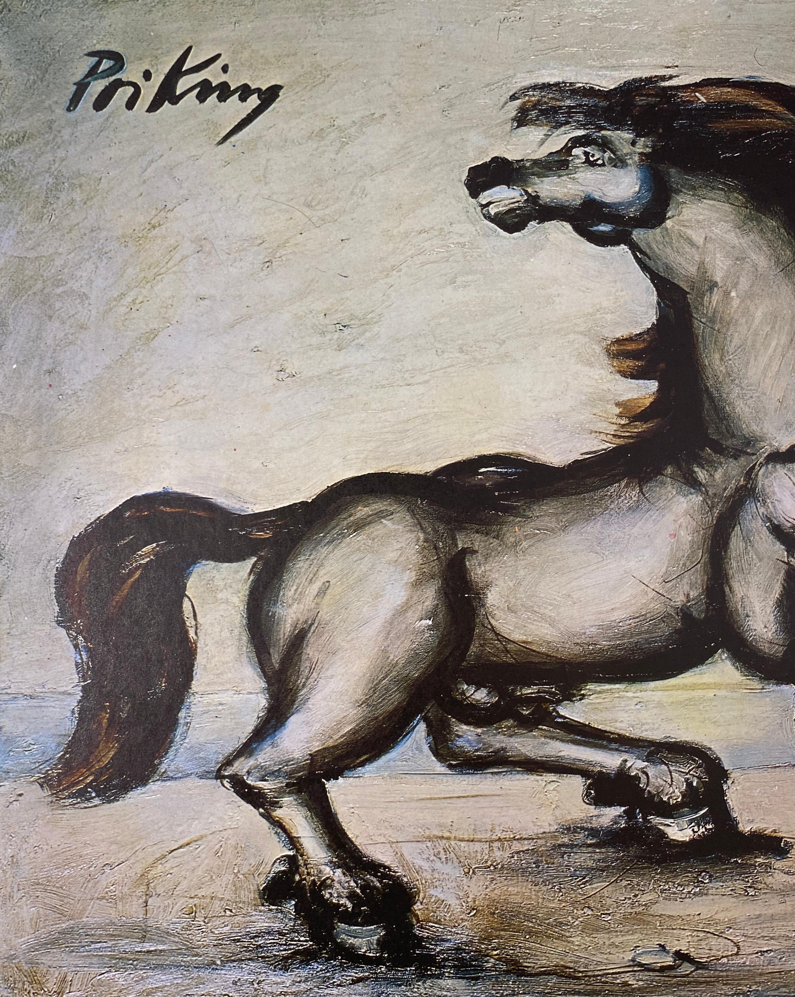Franz Priking Fantastic Horse Lithograph, Hand Signed In Good Condition For Sale In Miami, FL