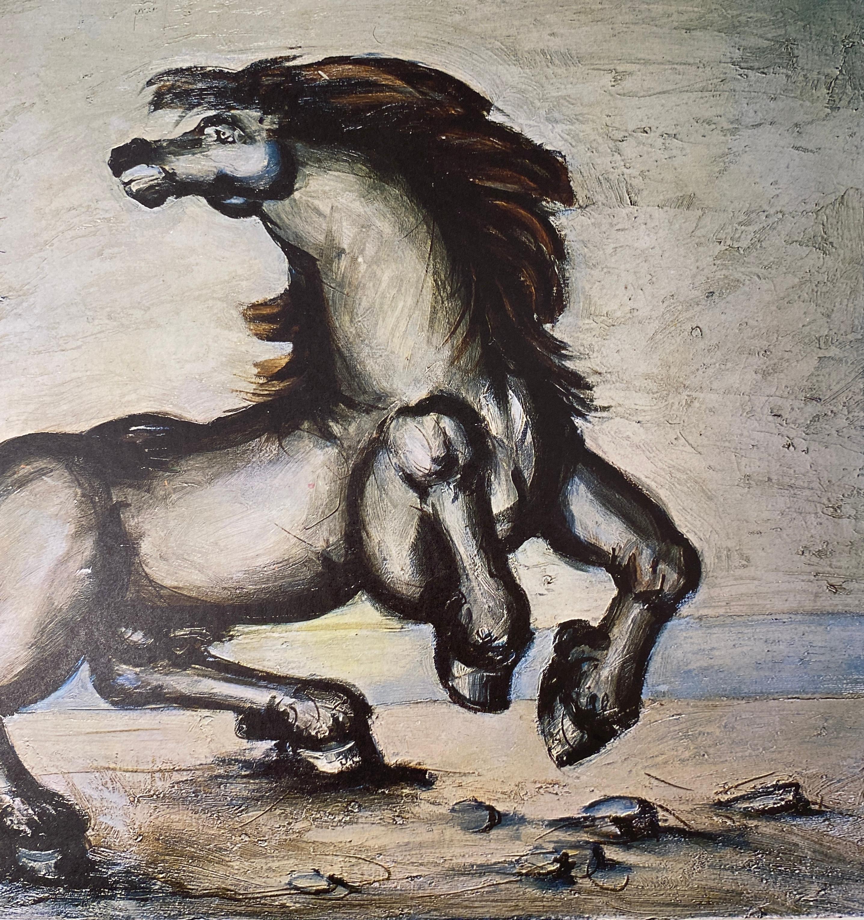 20th Century Franz Priking Fantastic Horse Lithograph, Hand Signed For Sale
