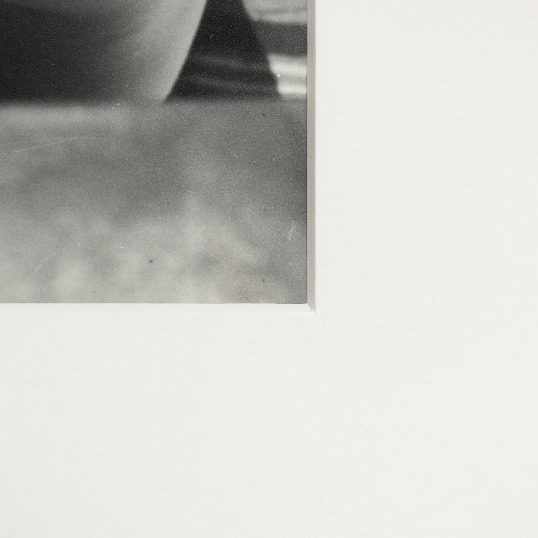 Gerahmte Schwarz-Weiß-Fotografie von Franz Roh, - „Sitzender Akt mit Salamander“ im Angebot 3