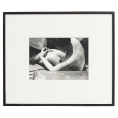 Fotografia in bianco e nero incorniciata di Franz Roh - "Nudo seduto con salamandra".