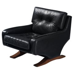 Vintage Franz Sartori for Flexform Armchair in Black Leather 