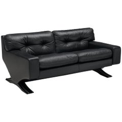 Franz Sartori for Flexform Sofa in Black Leather
