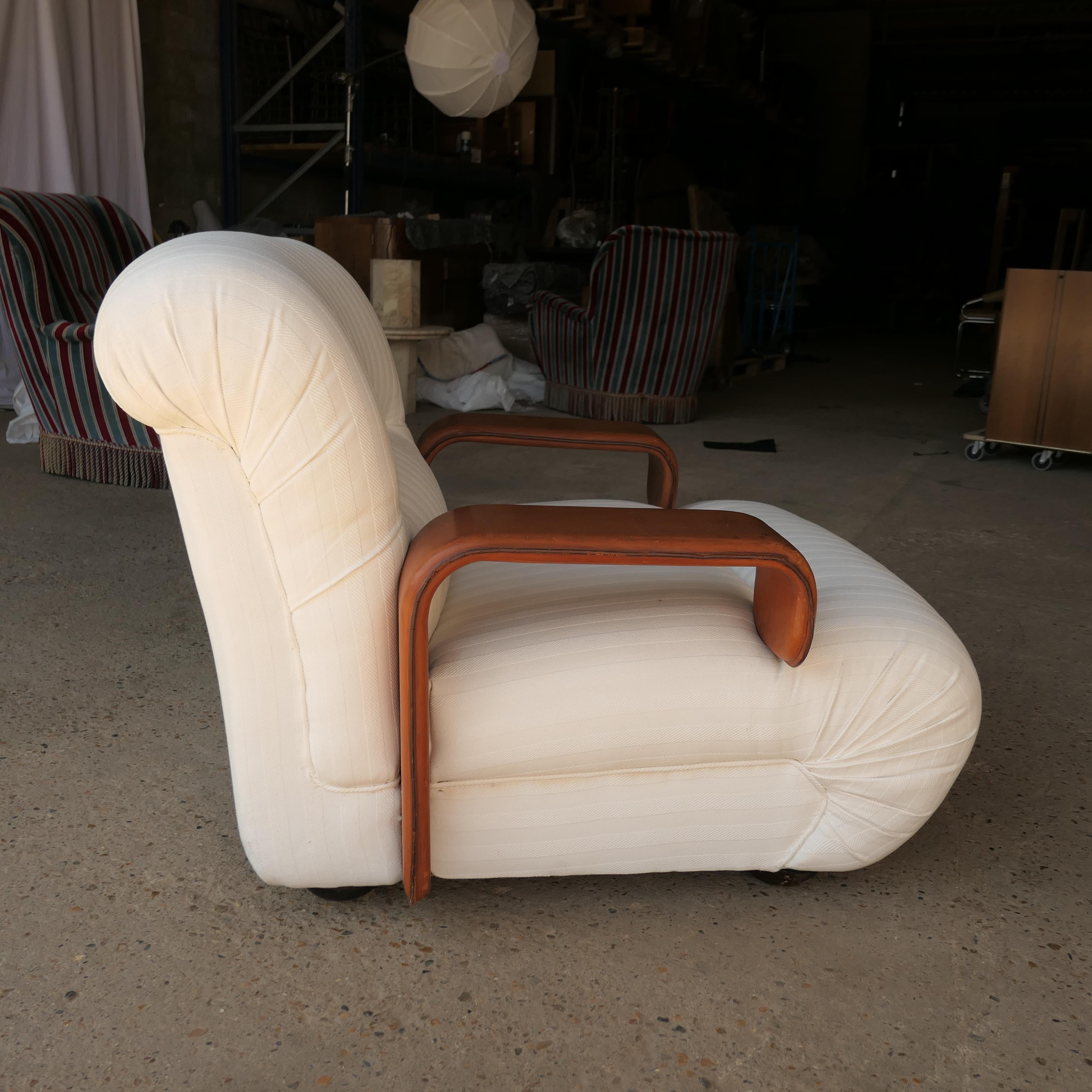 Chaise longue Franz Sartori Cuir et coton en vente 6