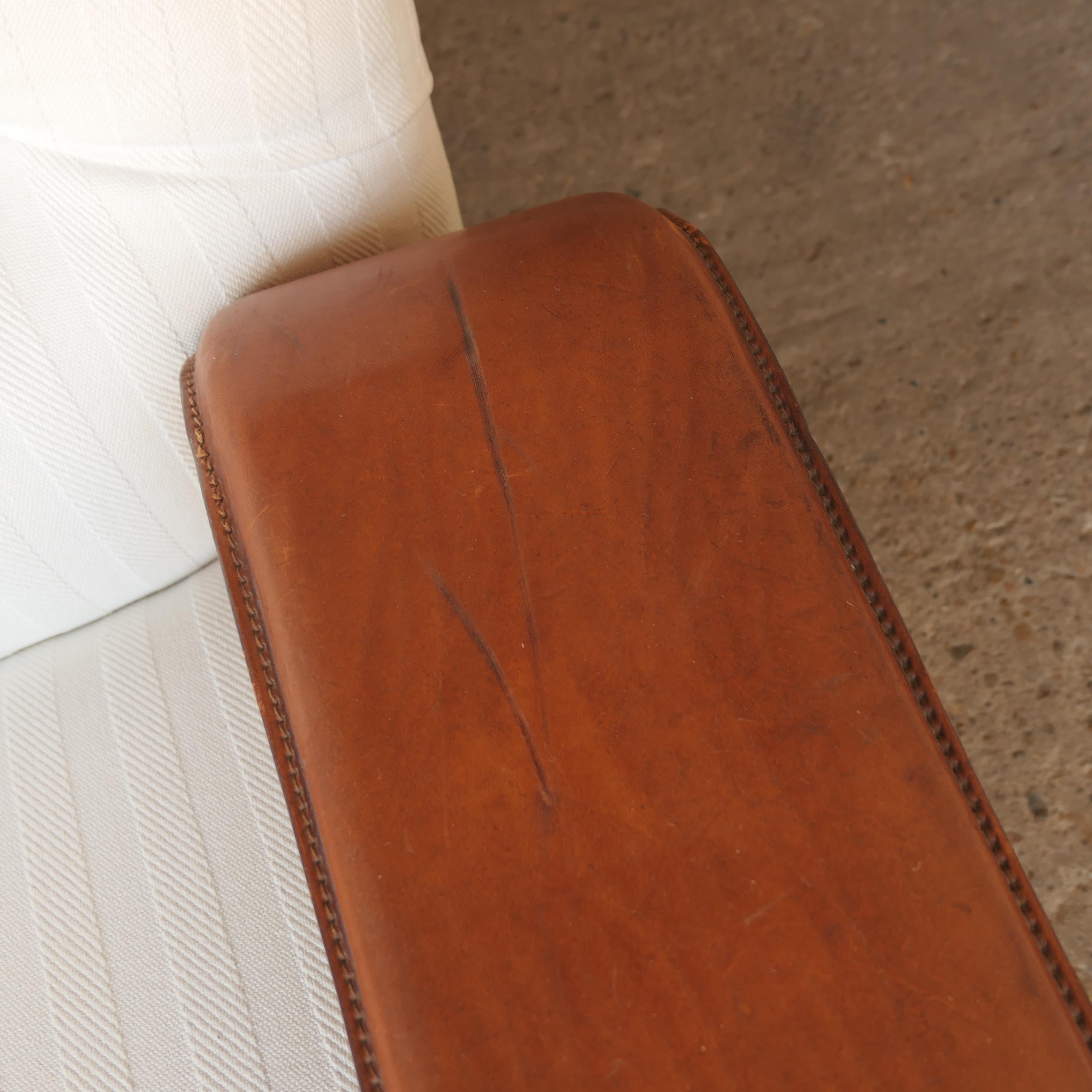 Chaise longue Franz Sartori Cuir et coton en vente 2