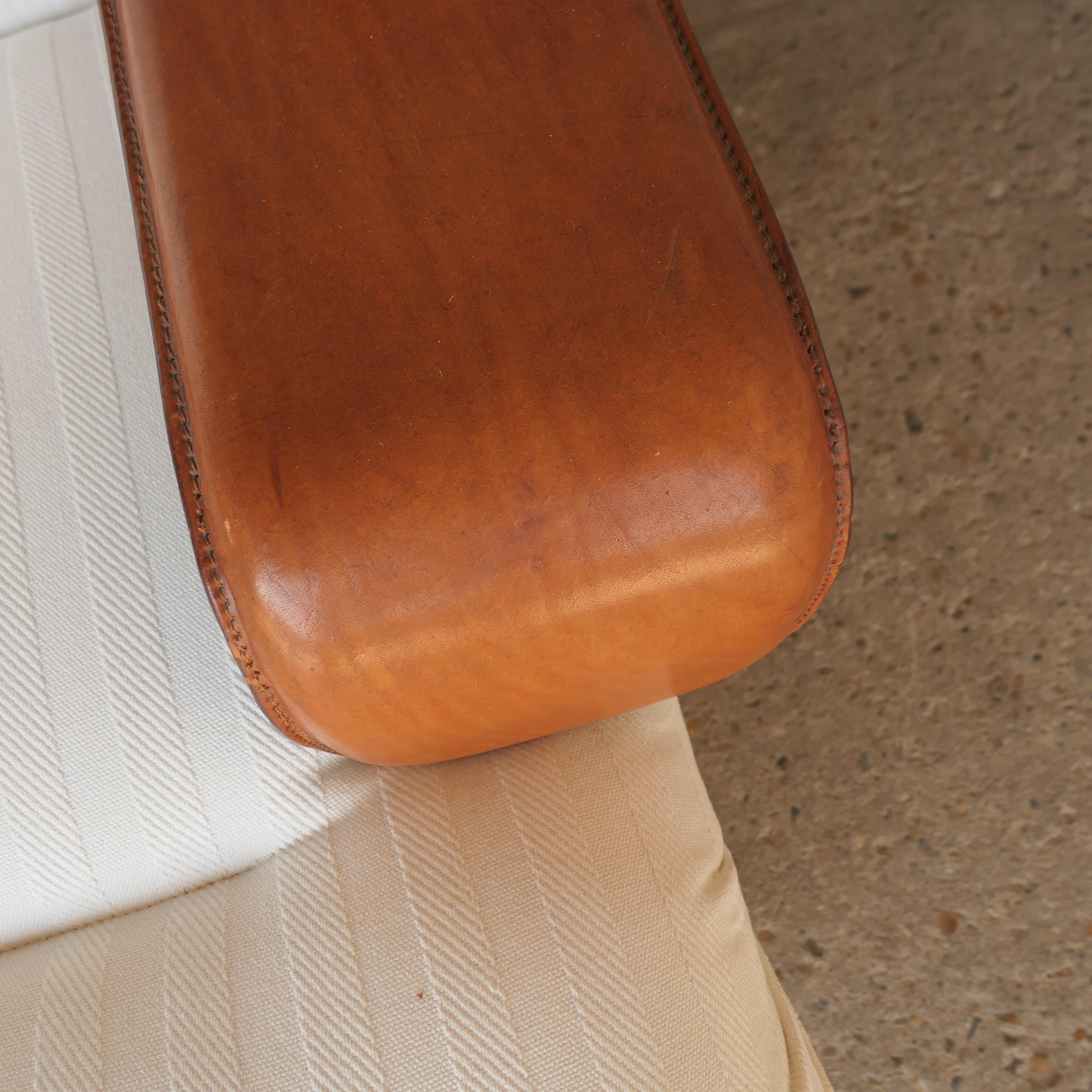 Chaise longue Franz Sartori Cuir et coton en vente 3