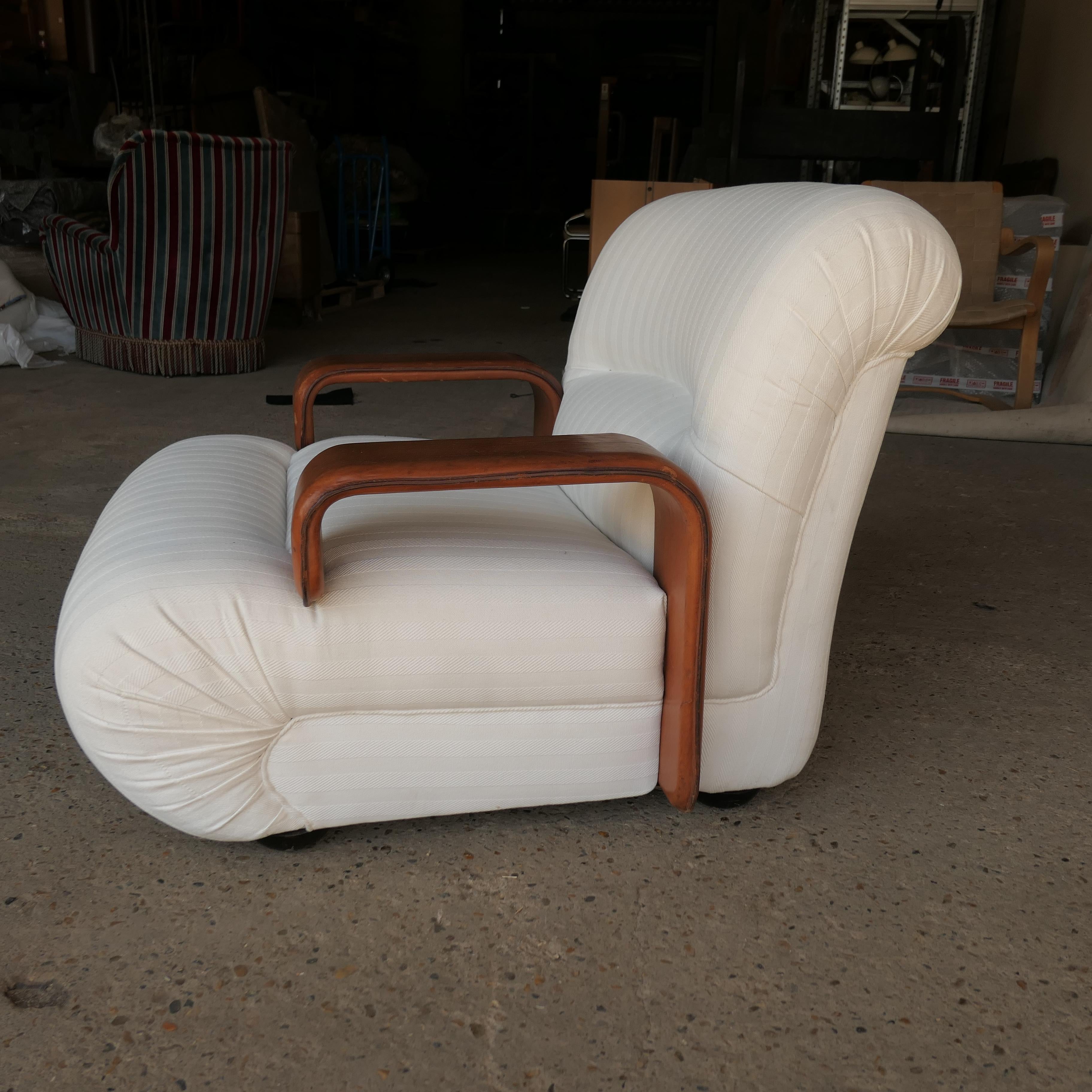 Chaise longue Franz Sartori Cuir et coton en vente 4