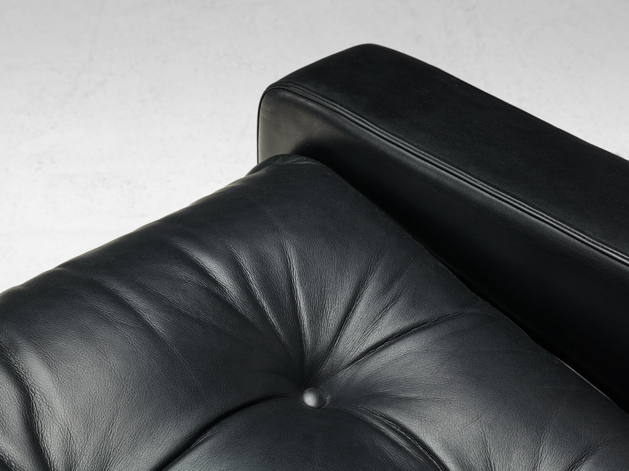 Franz Sartori Pair of Armchairs in Black Leather for Flexform 2