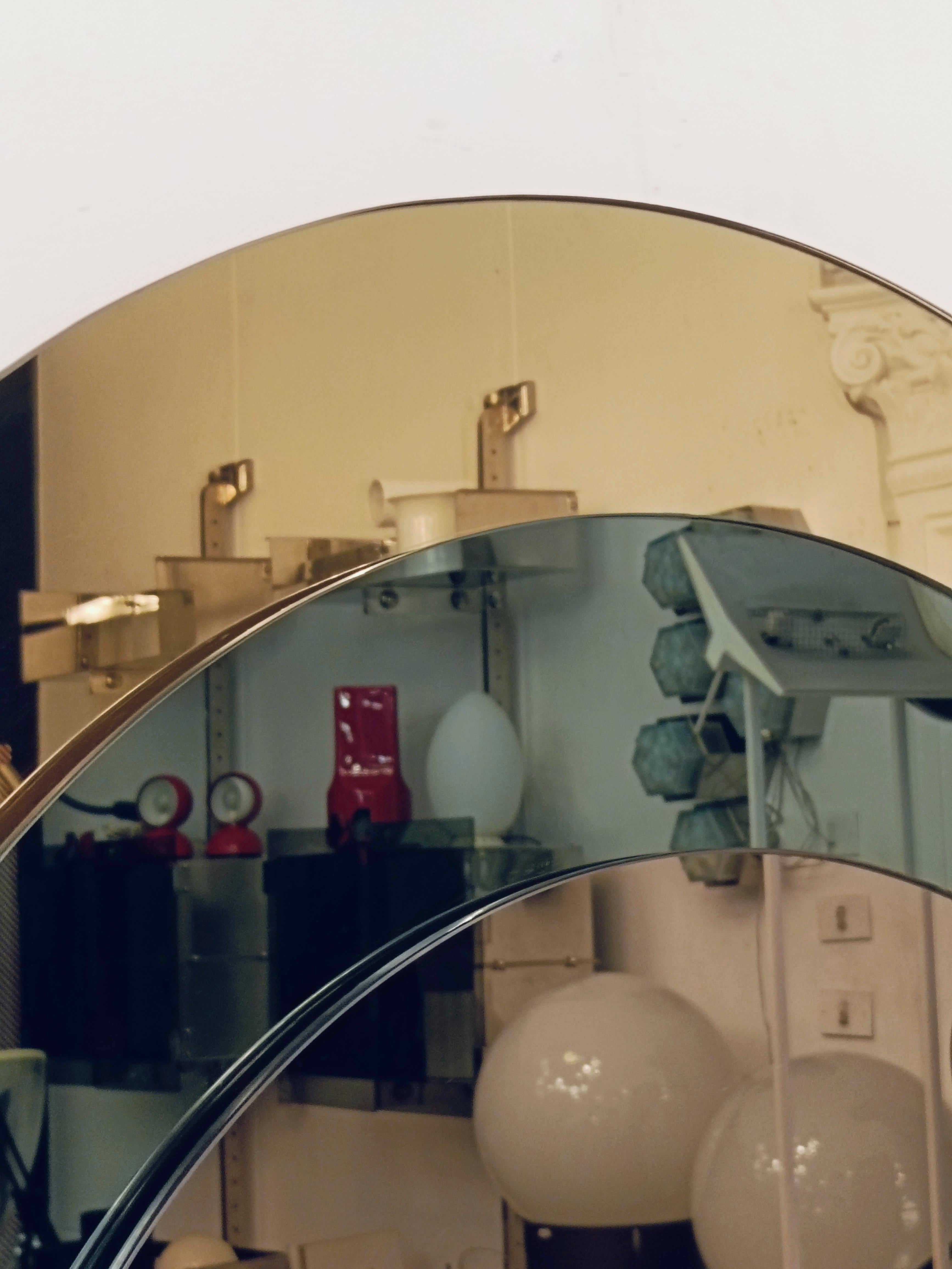 Italian Franz Sartori for Cristal Art Round Wall Mirror, Italie, 1970 en vente