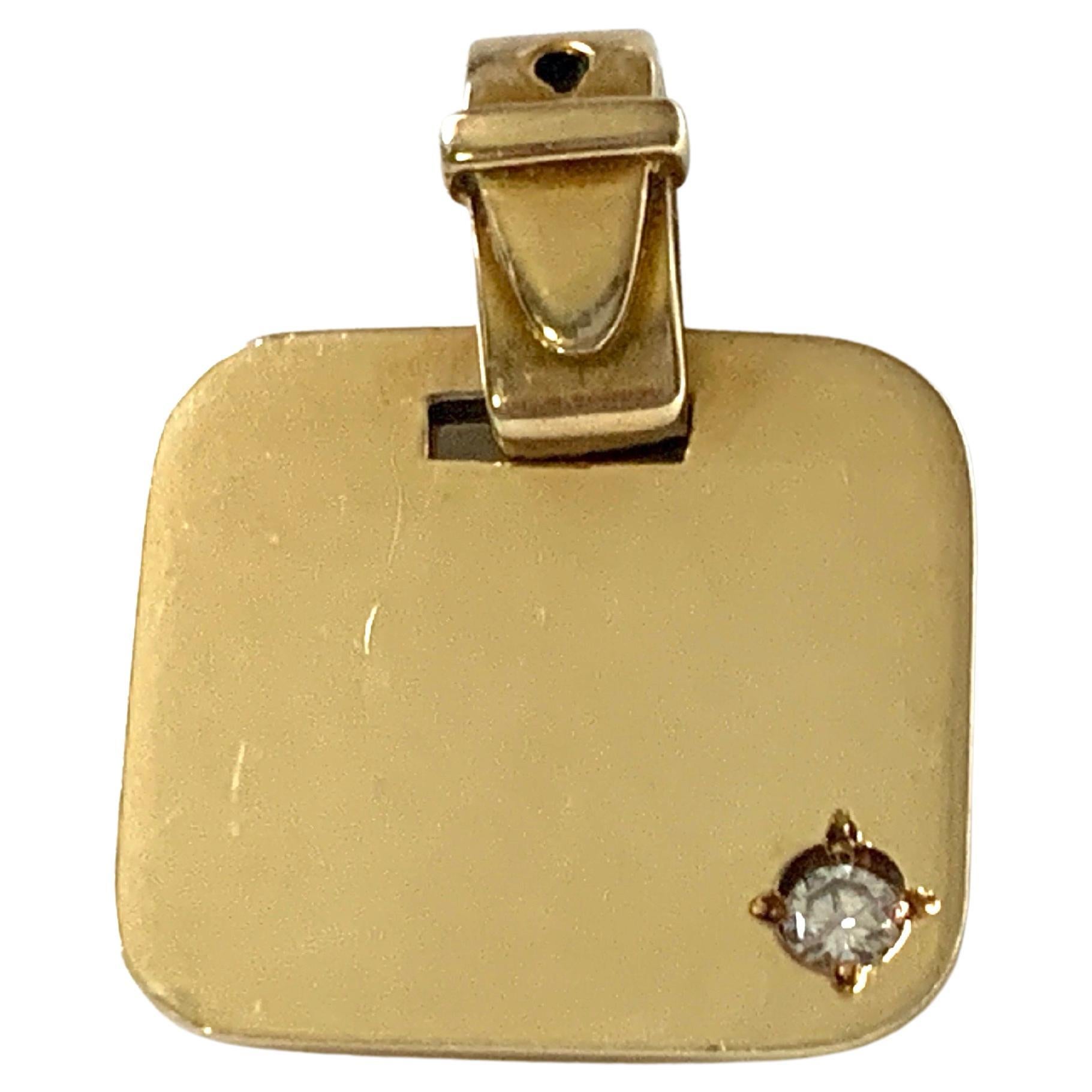 Franz Scheuerle Gold Diamond Buckle Pendant For Sale