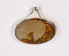 Ciondolo d'agata vintage in argento Sterling 925 di Franz Scheuerle, anni '70