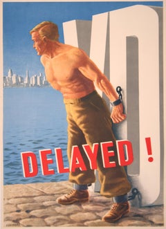 Original Vintage Poster VD Delayed by Franz Schiffers 1946