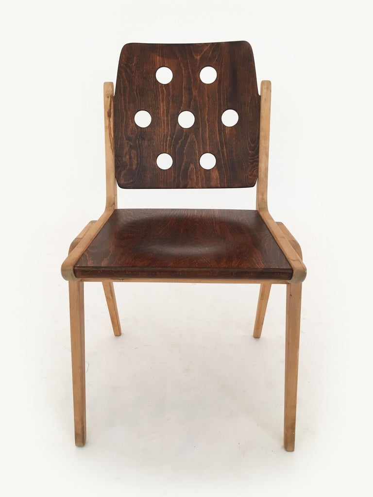 Mid-Century Modern Franz Schuster Stacking Chairs Model 'Maestro', Set of Four, Austria 1950s