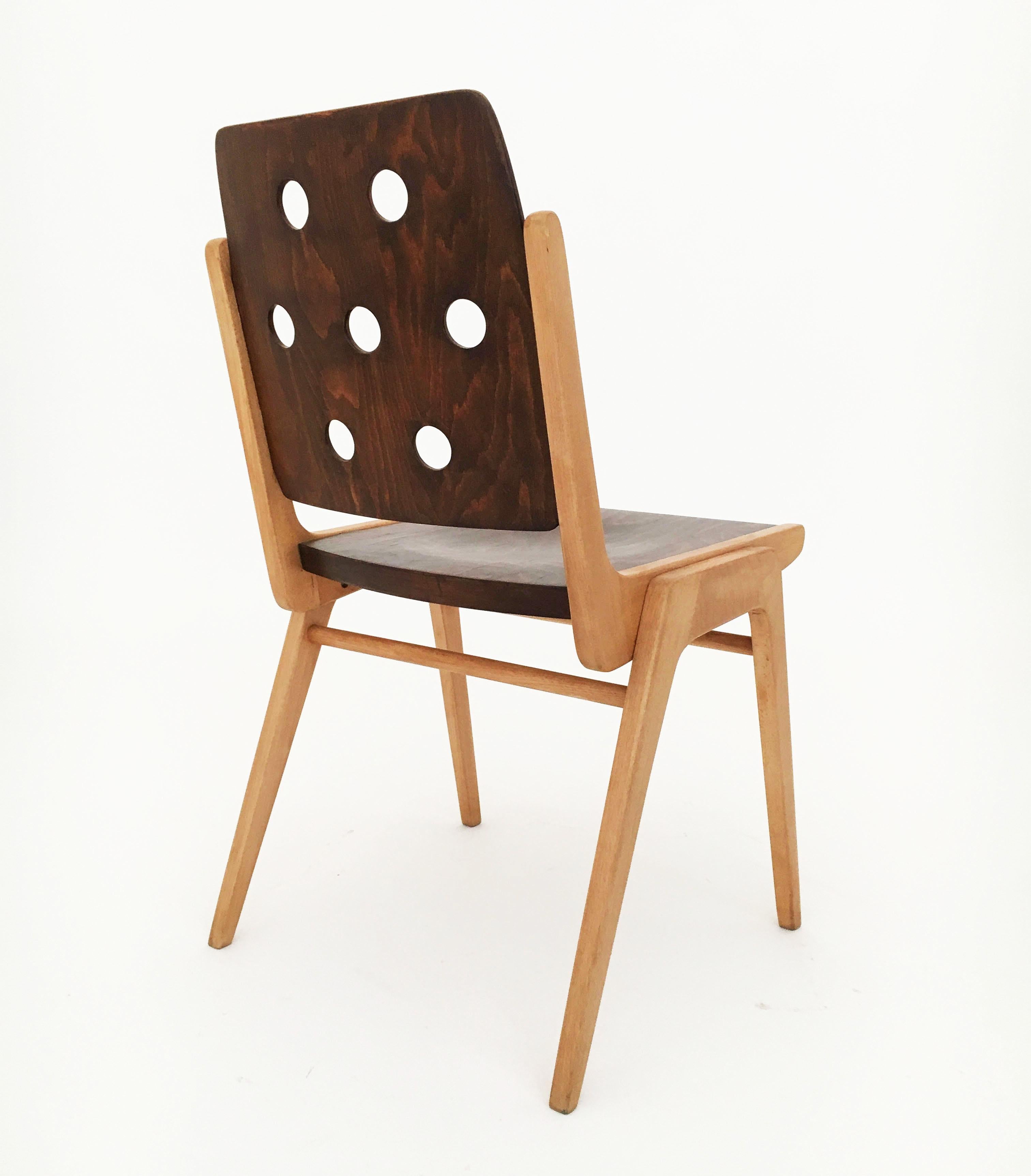 Mid-20th Century Franz Schuster Stacking Chairs Model 'Maestro', Set of Six, Austria 1950s