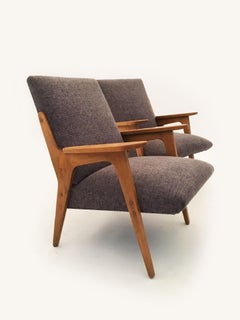 Paire de fauteuils de salon Franz Schuster « Architecte », Autriche, années 1950