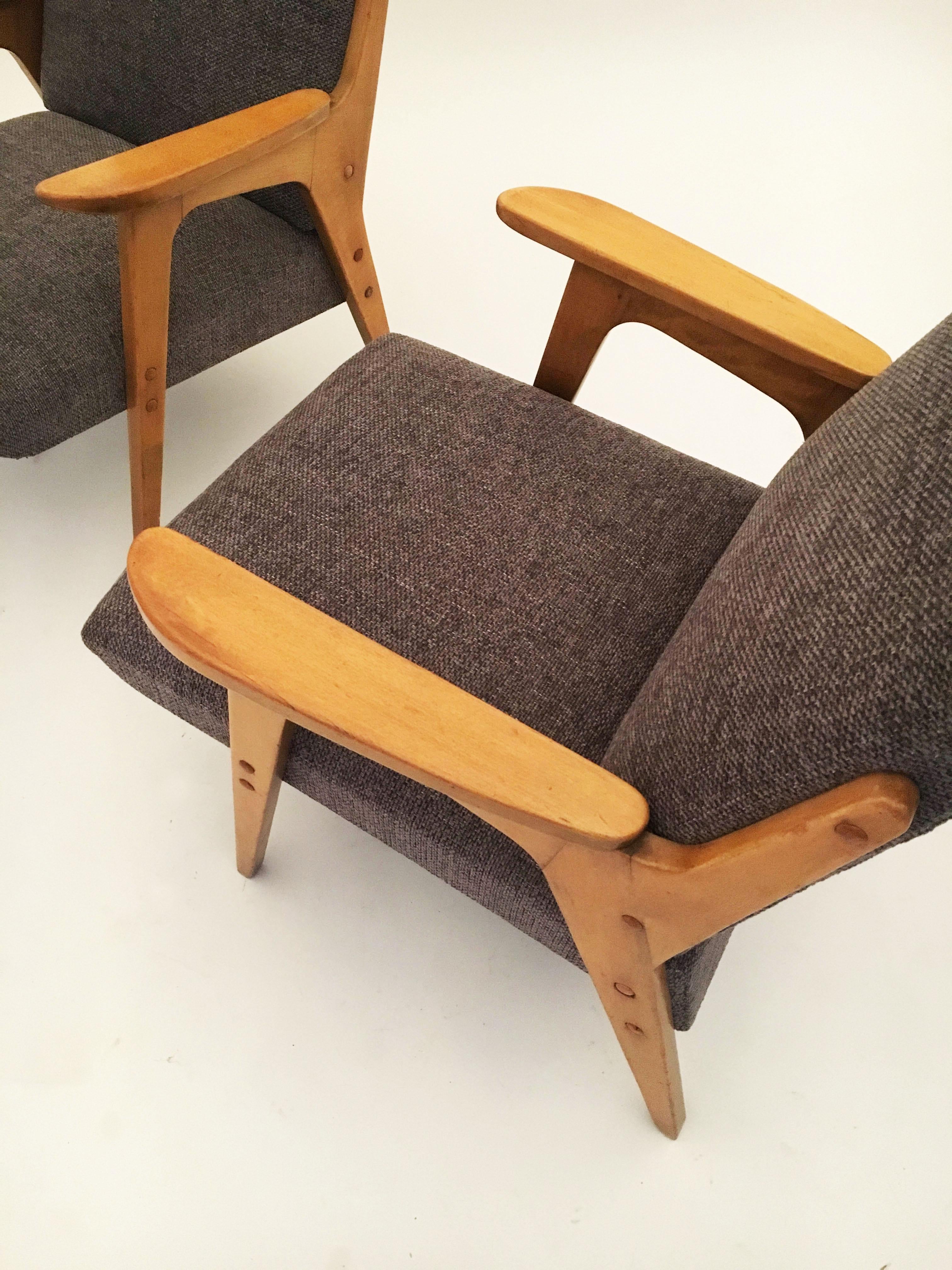 Fabric Franz Schuster Lounge Chairs 