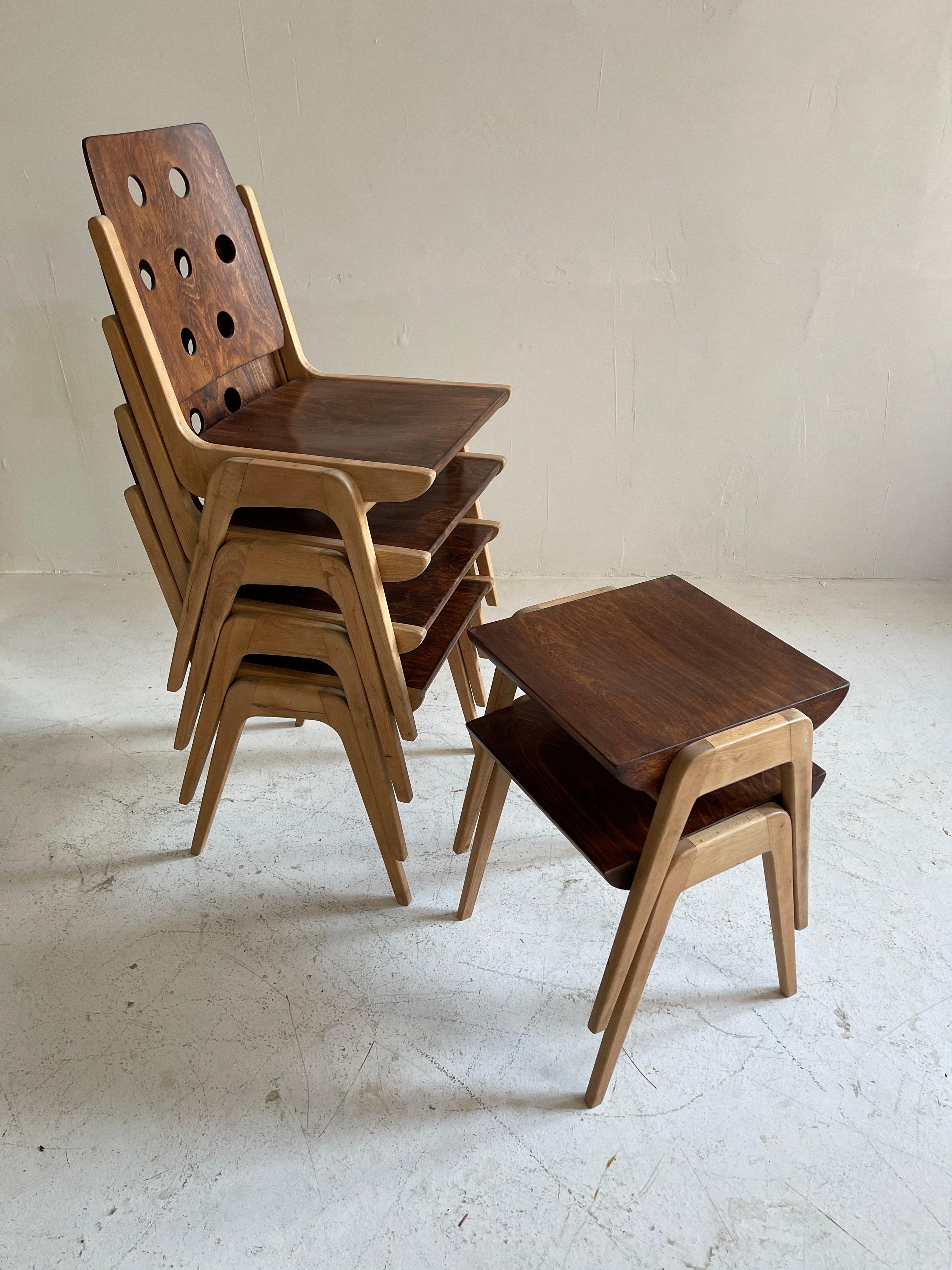 Franz Schuster Model 'Maestro' Dining Room Chairs & Stools, Austria, 1950s For Sale 5