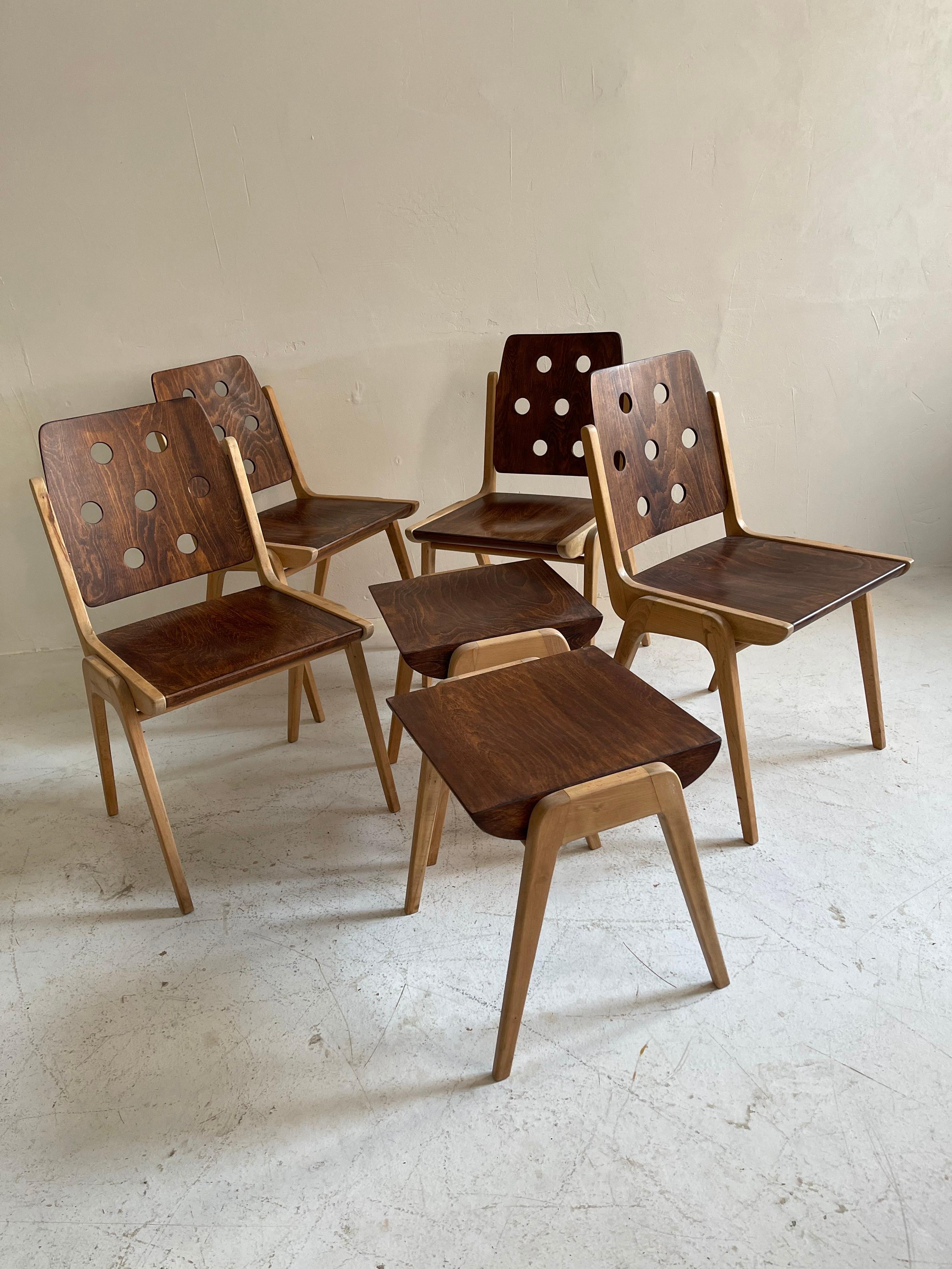 Franz Schuster Model 'Maestro' Dining Room Chairs & Stools, Austria, 1950s For Sale 10