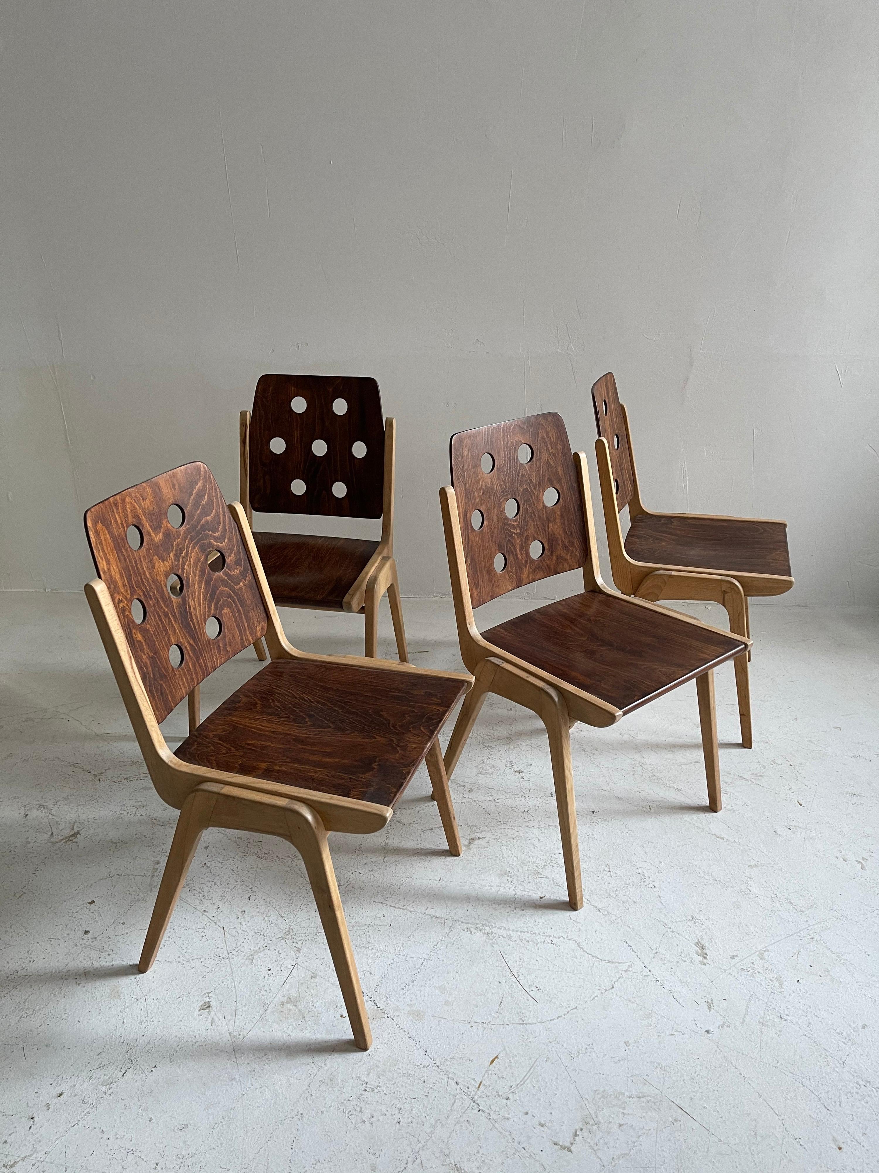 Franz Schuster Model 'Maestro' Dining Room Chairs & Stools, Austria, 1950s In Good Condition For Sale In Vienna, AT
