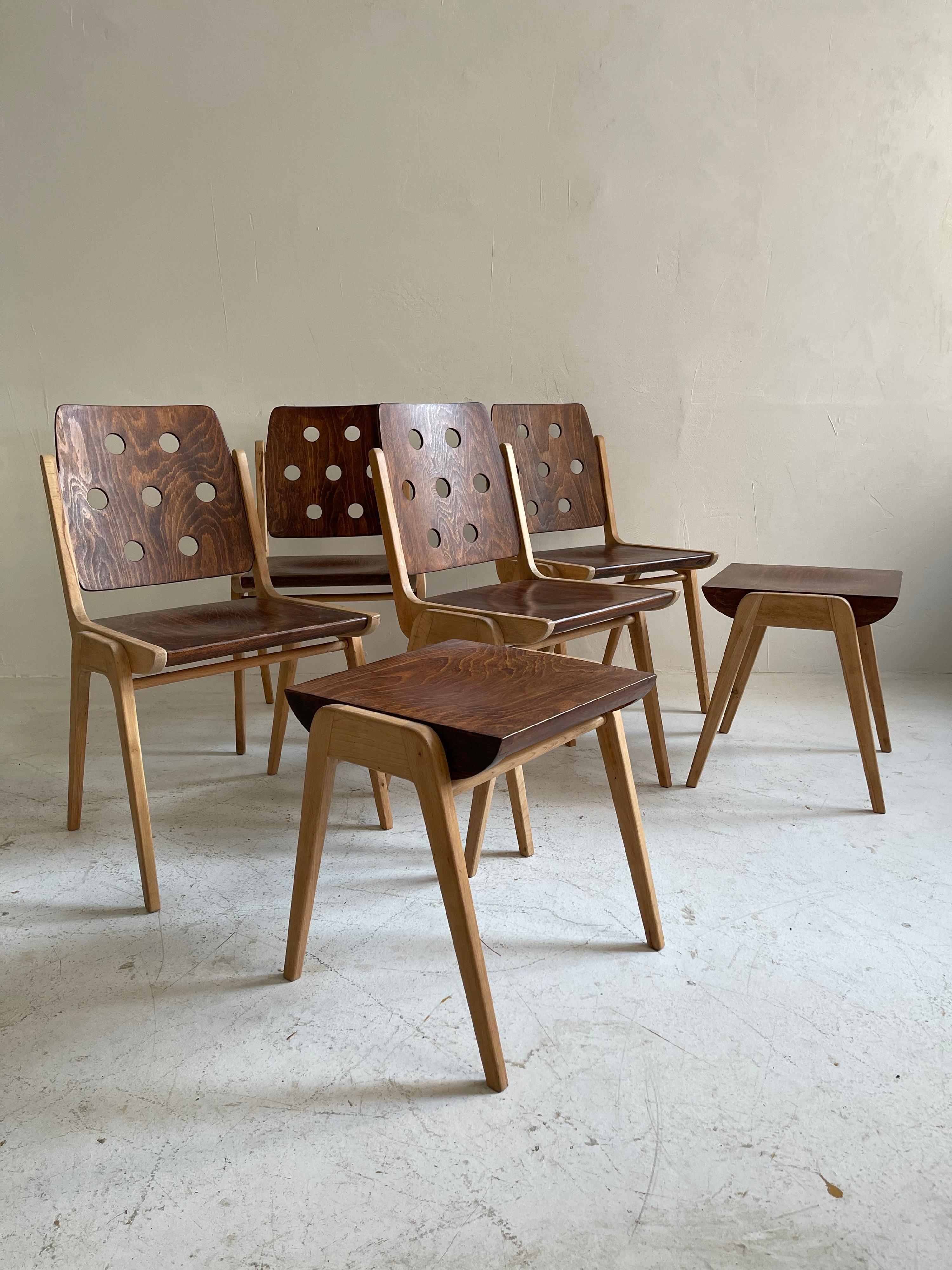 Franz Schuster Model 'Maestro' Dining Room Chairs & Stools, Austria, 1950s For Sale 1