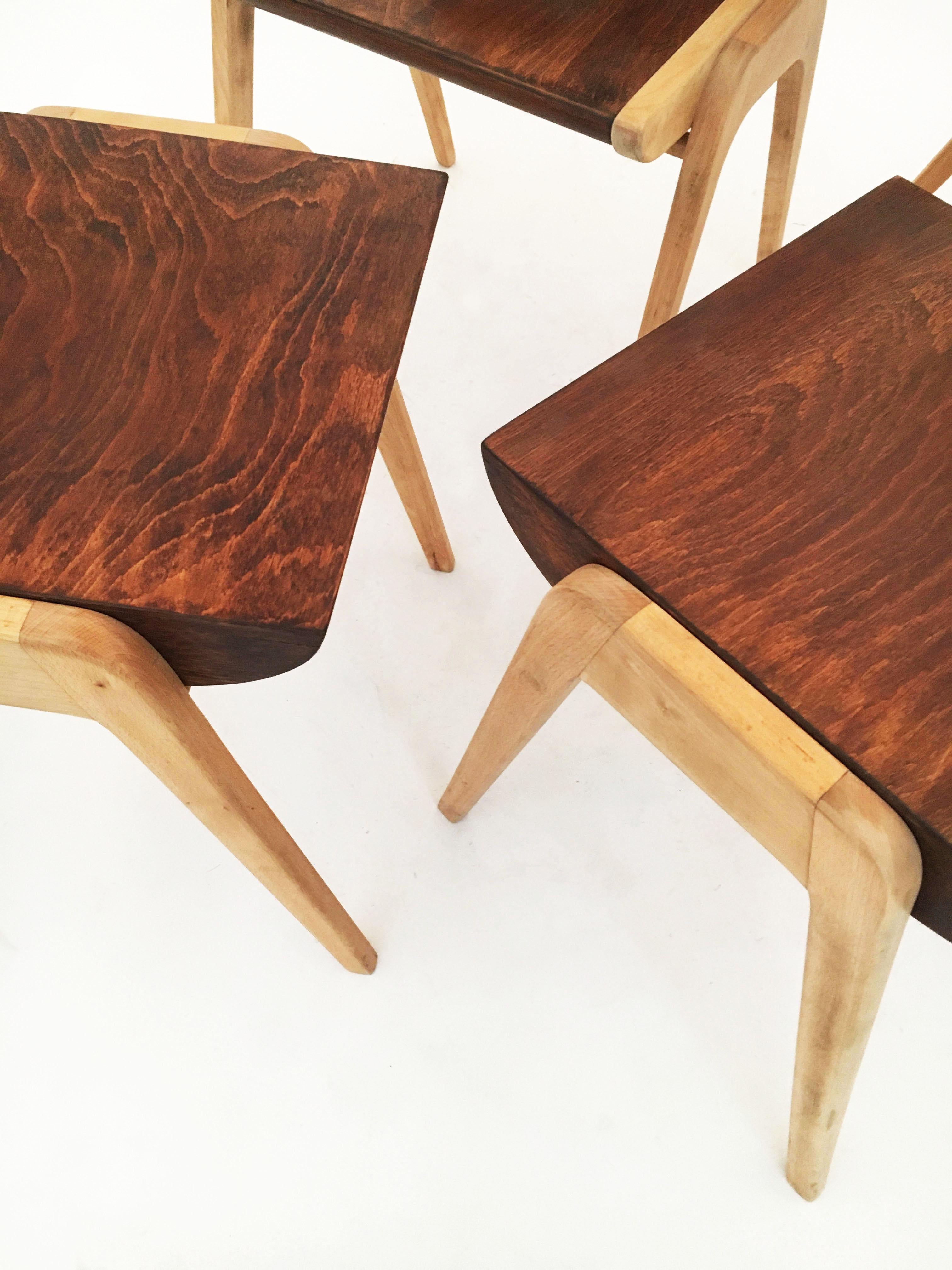Mid-20th Century Franz Schuster Stacking Stools Pair, Austria, 1950s For Sale