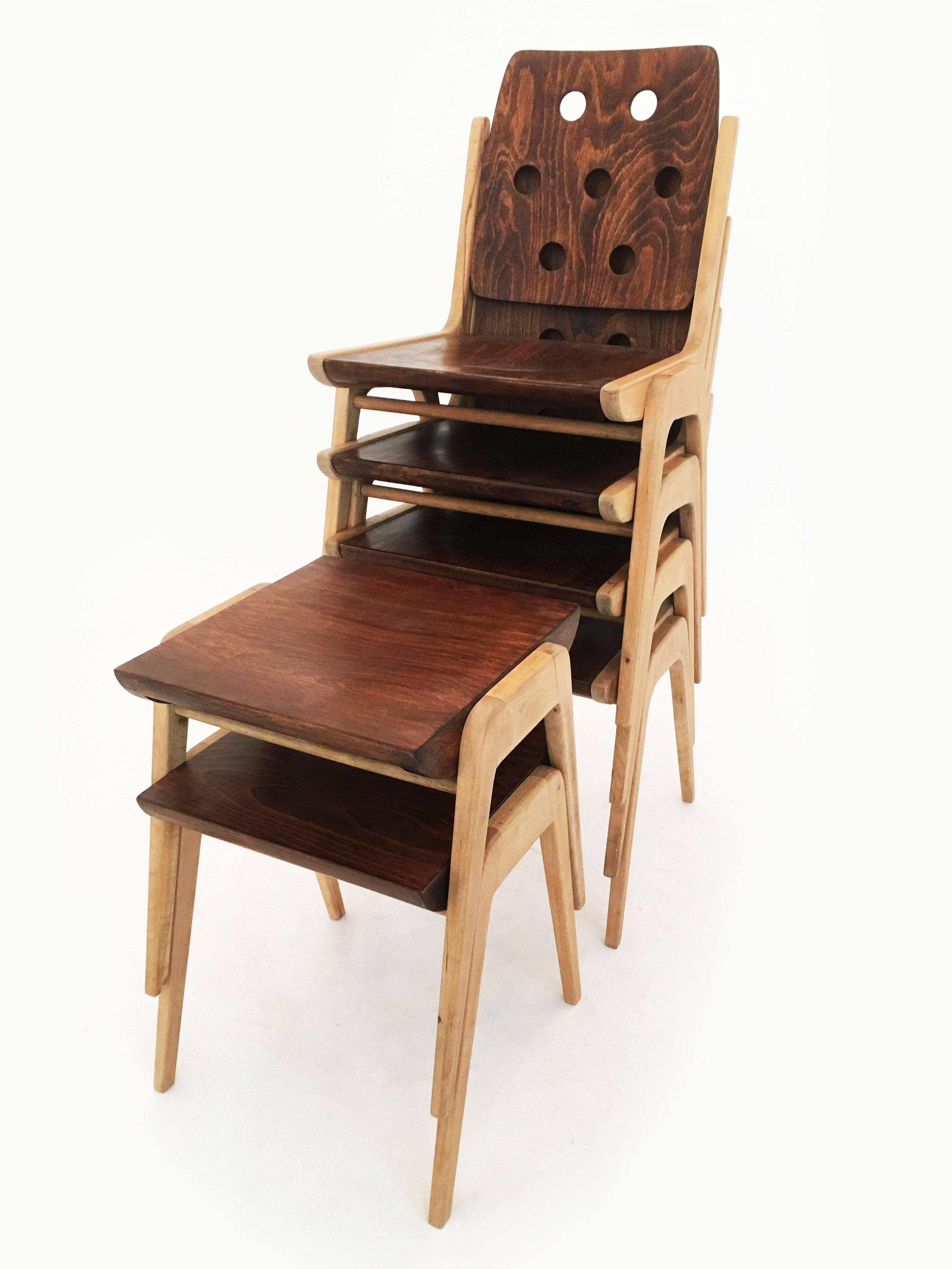 Franz Schuster Stacking Stools Pair, Austria, 1950s For Sale 2