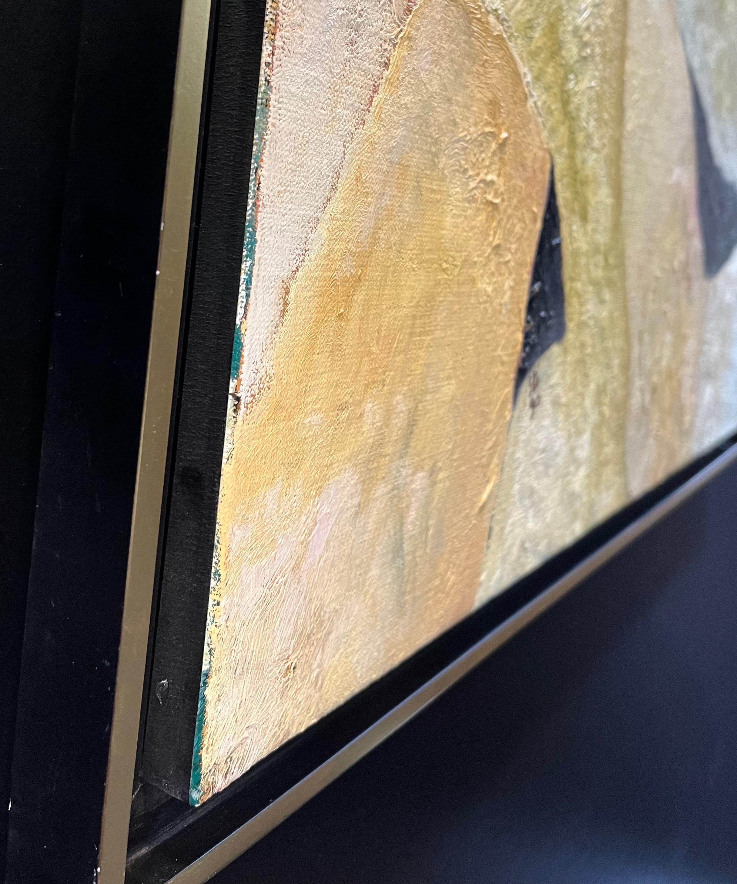 Abstract Composition N° 1 by Franz Stirnimann - Oil on canvas - 64x51 cm For Sale 9