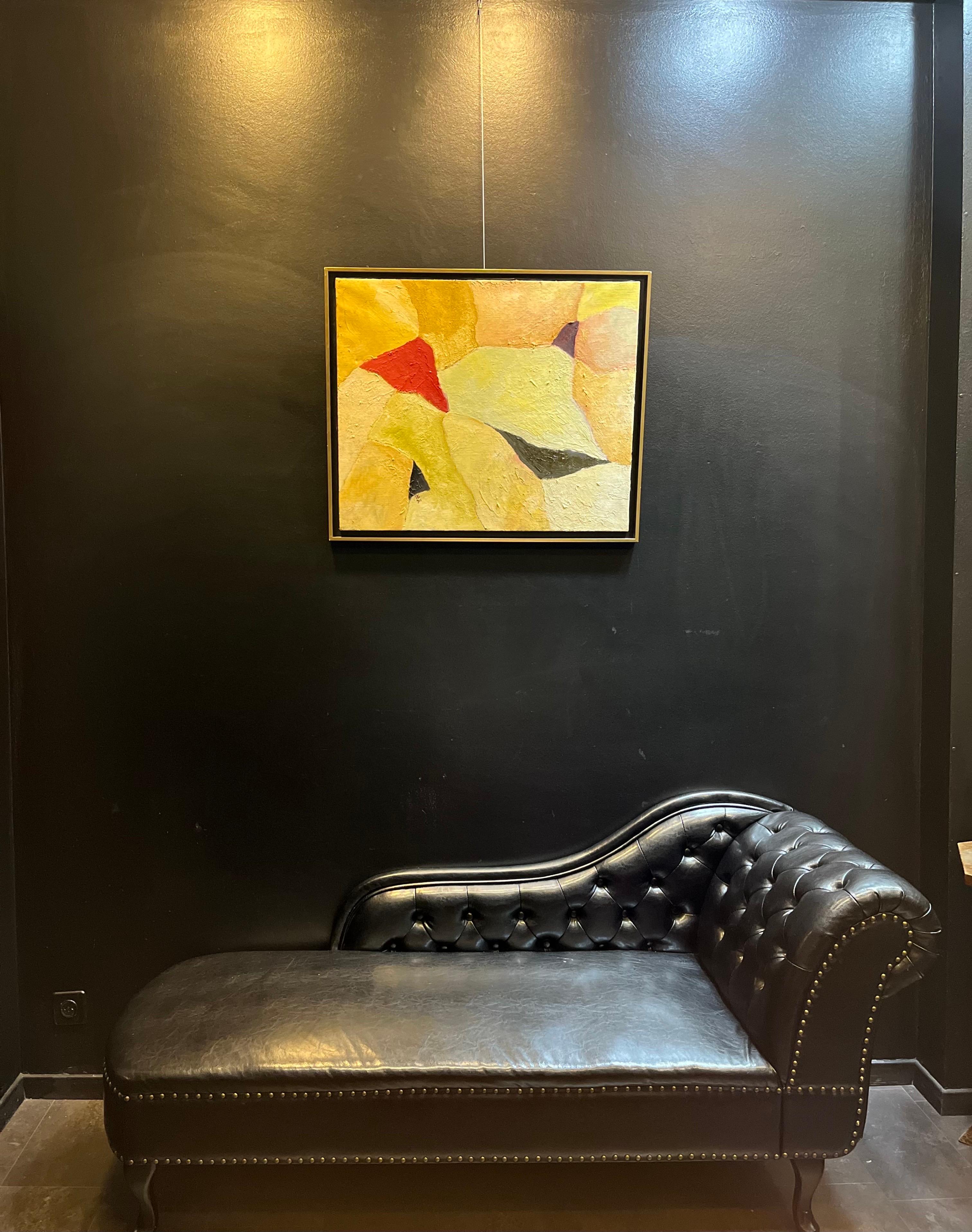 Abstract Composition N° 1 by Franz Stirnimann - Oil on canvas - 64x51 cm For Sale 12