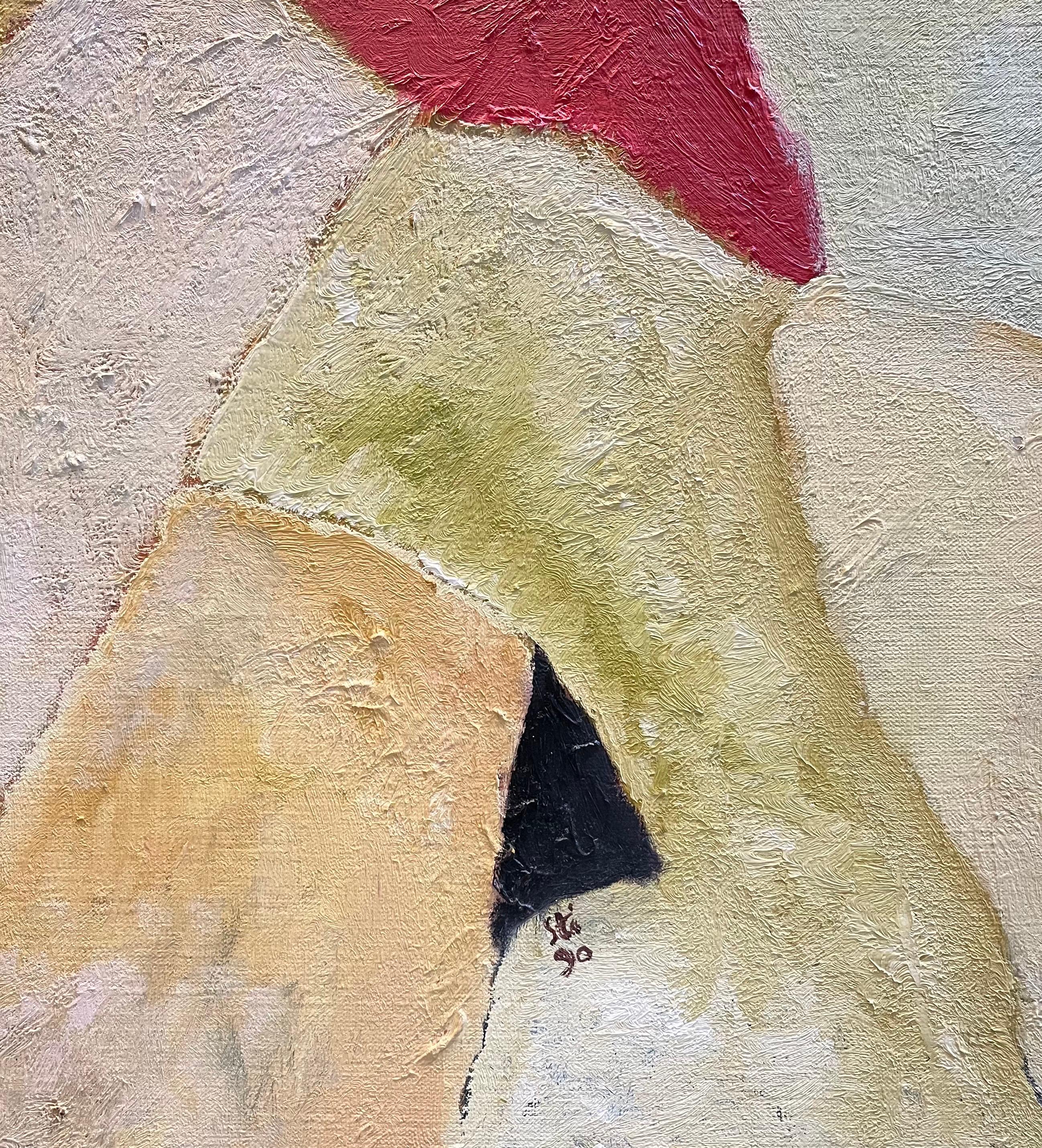 Abstract Composition N° 1 by Franz Stirnimann - Oil on canvas - 64x51 cm For Sale 2