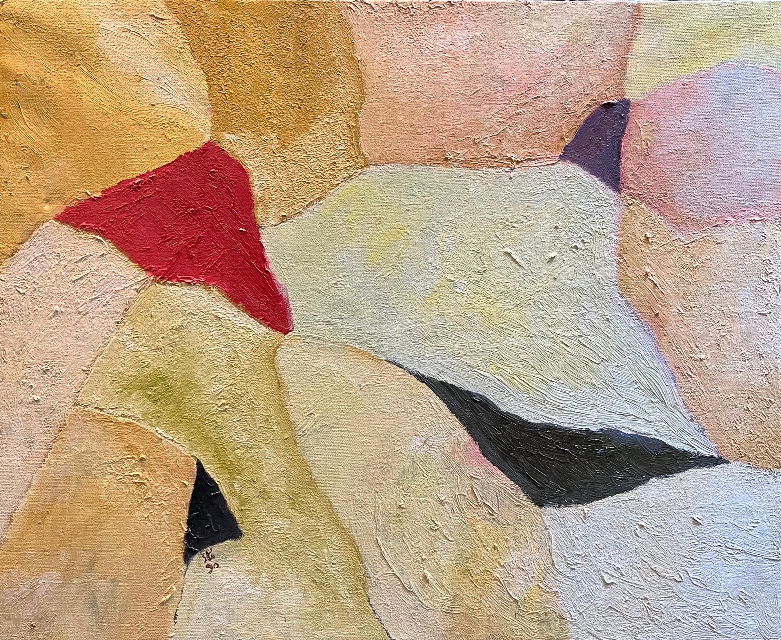 Abstract Composition N° 1 by Franz Stirnimann - Oil on canvas - 64x51 cm For Sale 3