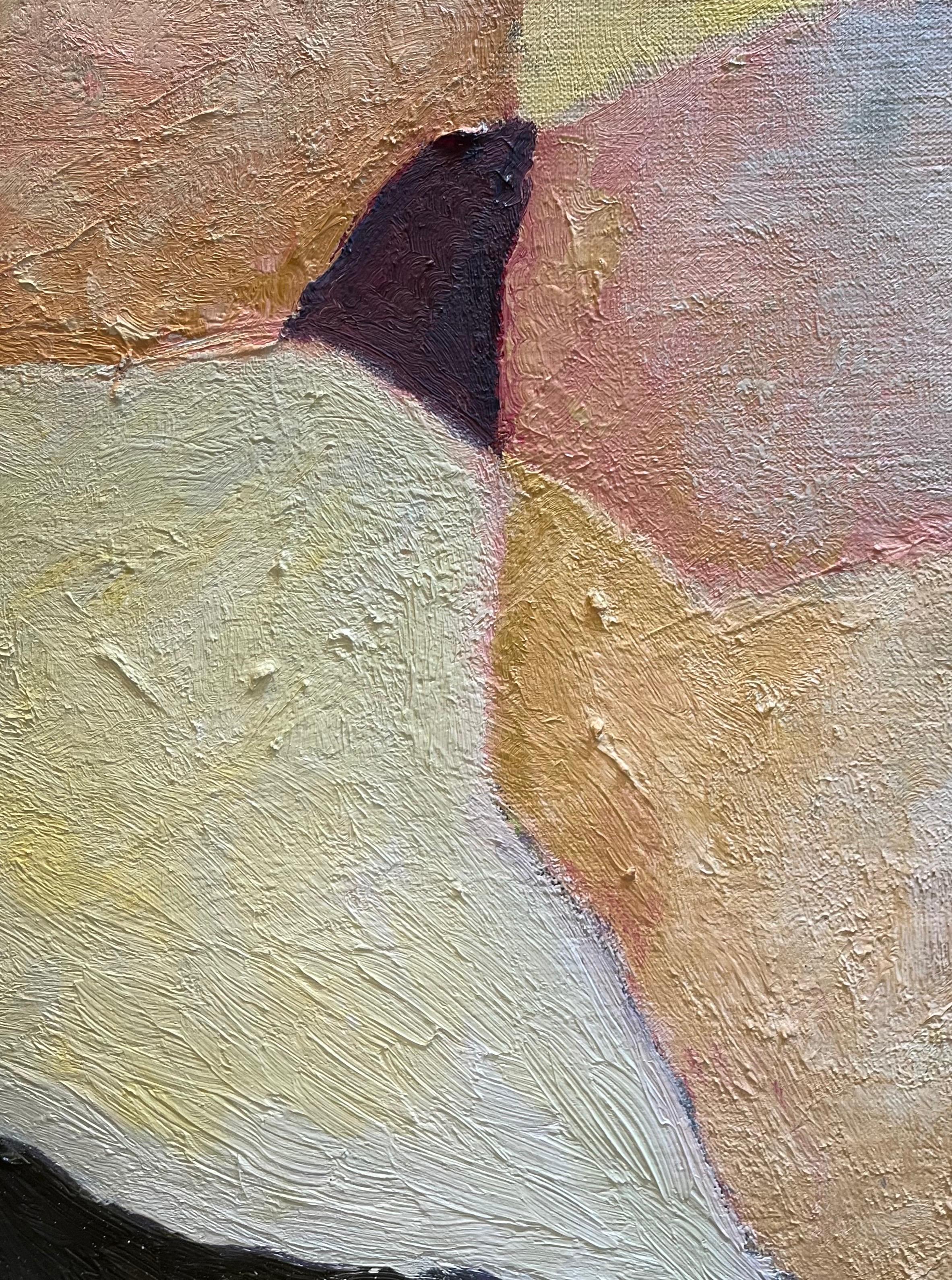 Abstract Composition N° 1 by Franz Stirnimann - Oil on canvas - 64x51 cm For Sale 6