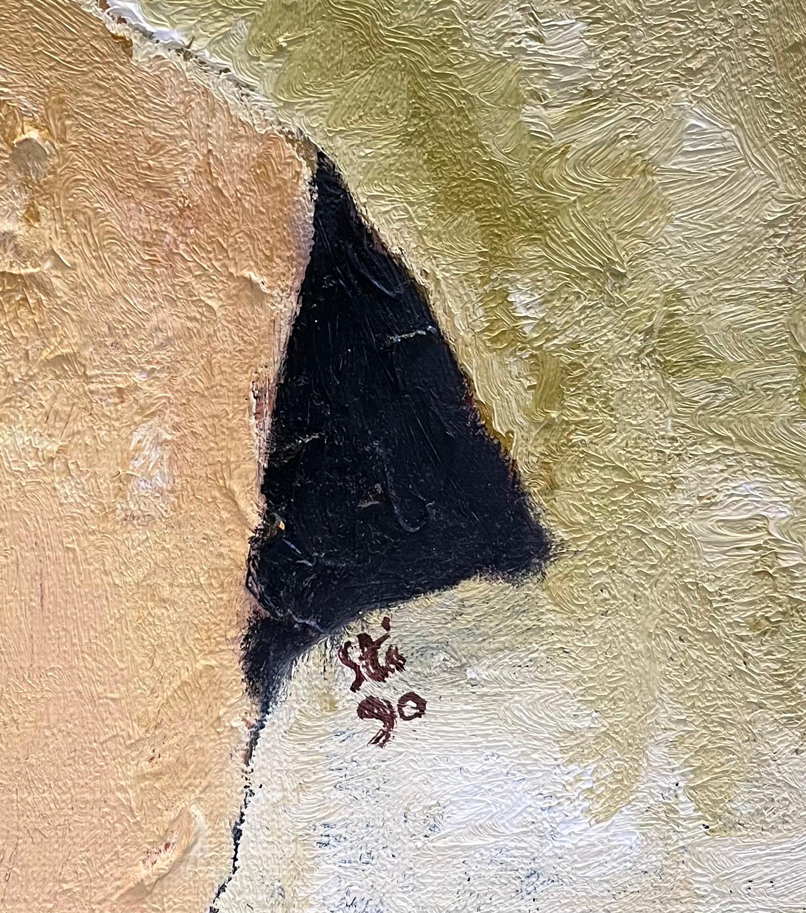 Abstract Composition N° 1 by Franz Stirnimann - Oil on canvas - 64x51 cm For Sale 7