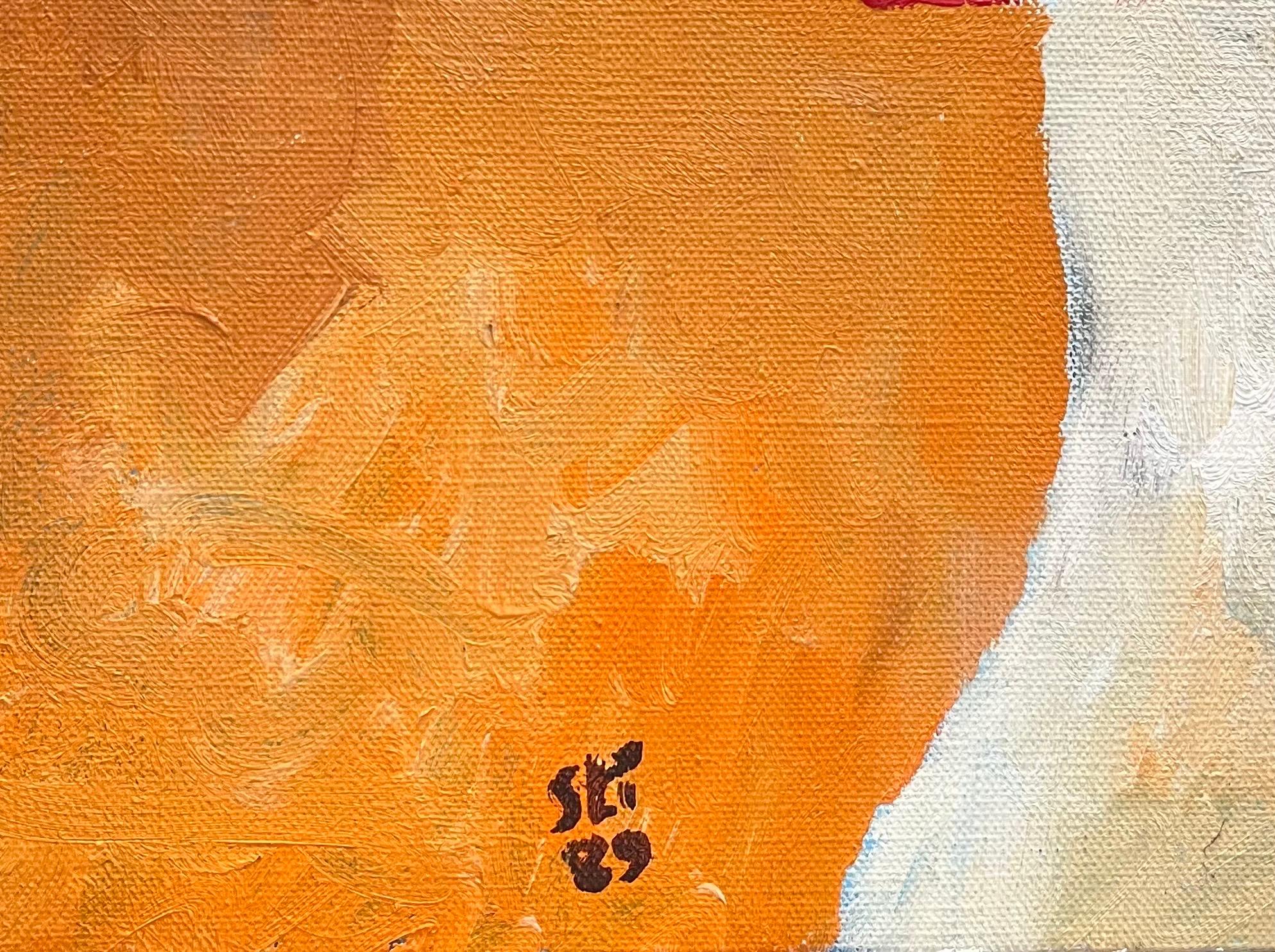 Abstract Composition N° 2 by Franz Stirnimann - Oil on canvas - 64x51 cm For Sale 1