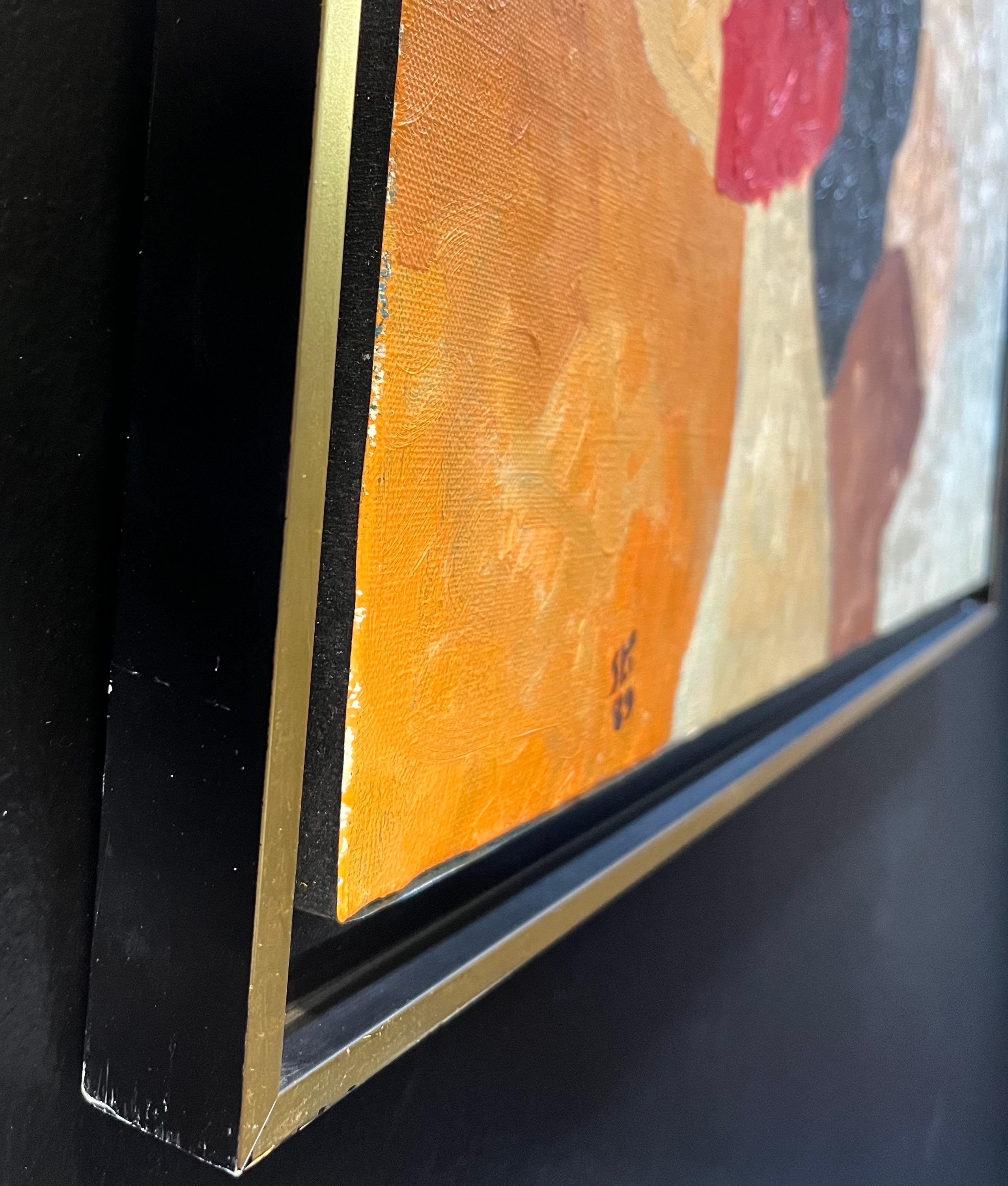 Abstract Composition N° 2 by Franz Stirnimann - Oil on canvas - 64x51 cm For Sale 5