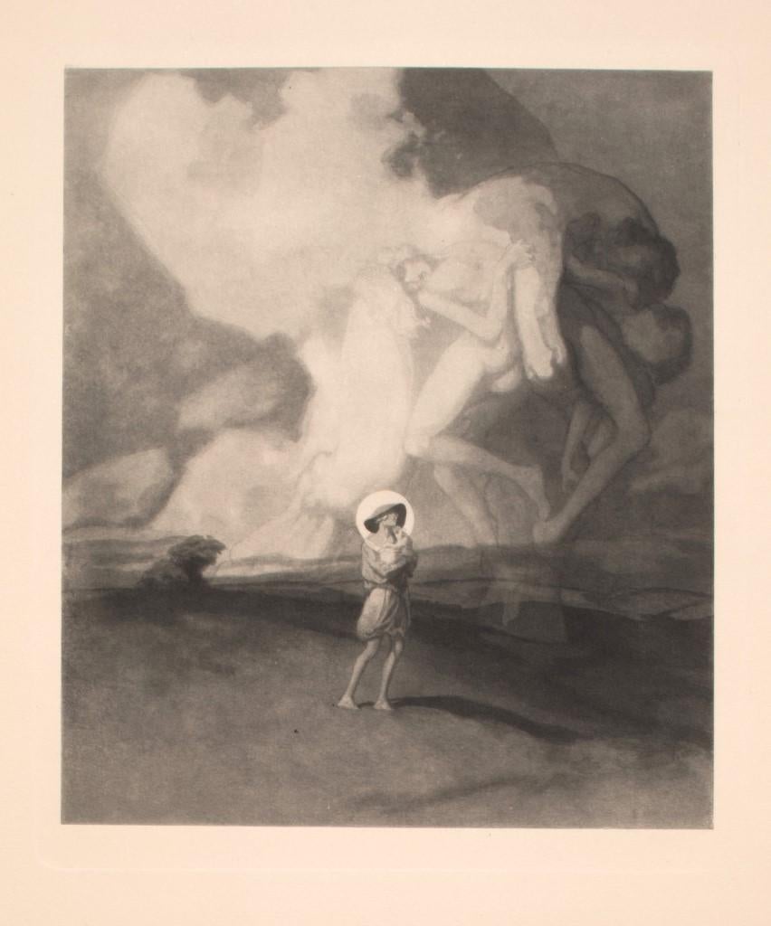 Figurative Print di Franz von Bayros (Choisi Le Conin) - Der Abend - Eliografia d'epoca di Franz von Bayros - Inizio 1900